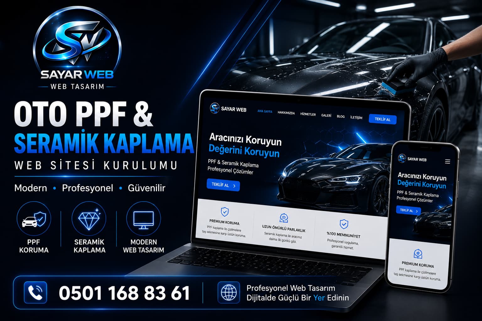 Oto PPF & Seramik Kaplama Web Sitesi Kurulumu