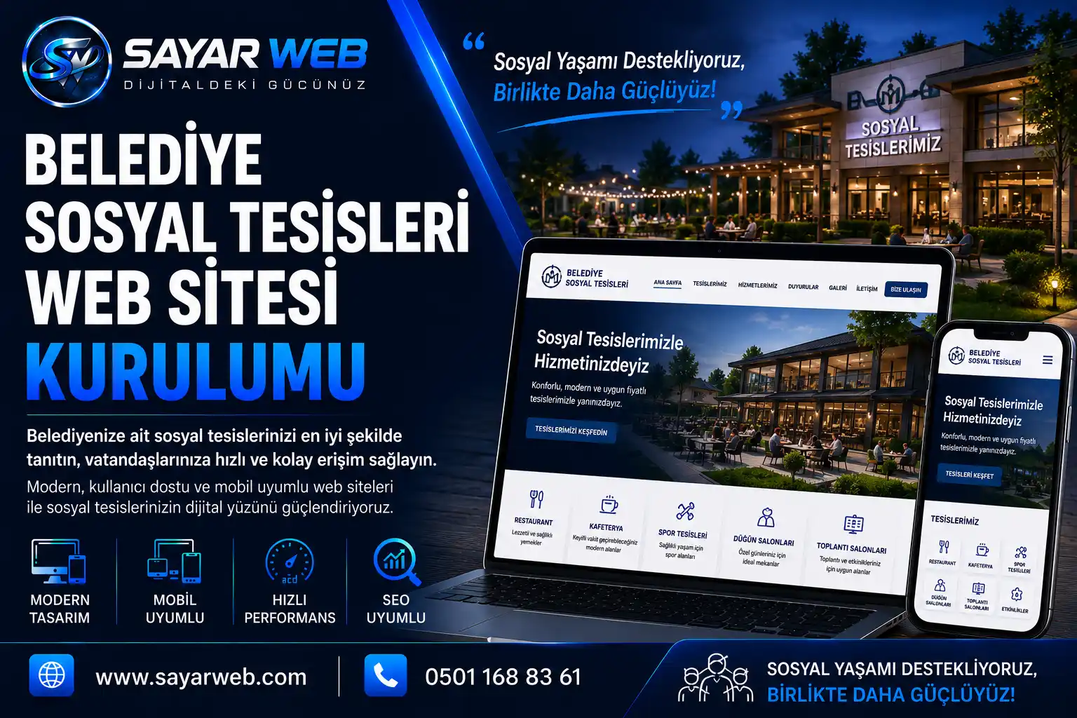 Belediye Sosyal Tesisleri Web Sitesi Kurulumu