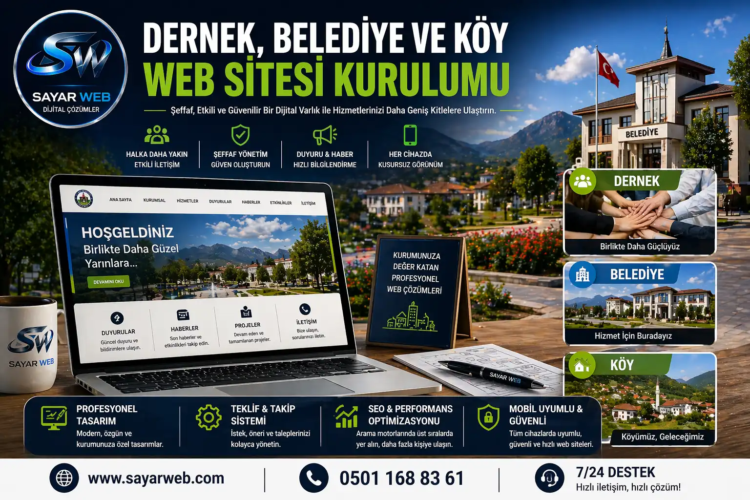Dernek, Belediye ve Köy Web Sitesi Kurulumu