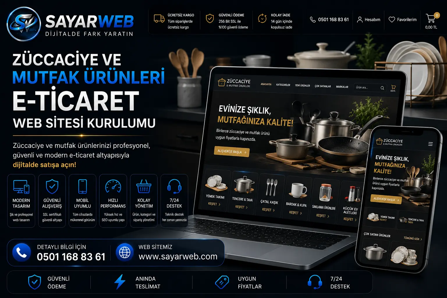 Züccaciye ve Mutfak Ürünleri E-Ticaret Web Sitesi Kurulumu