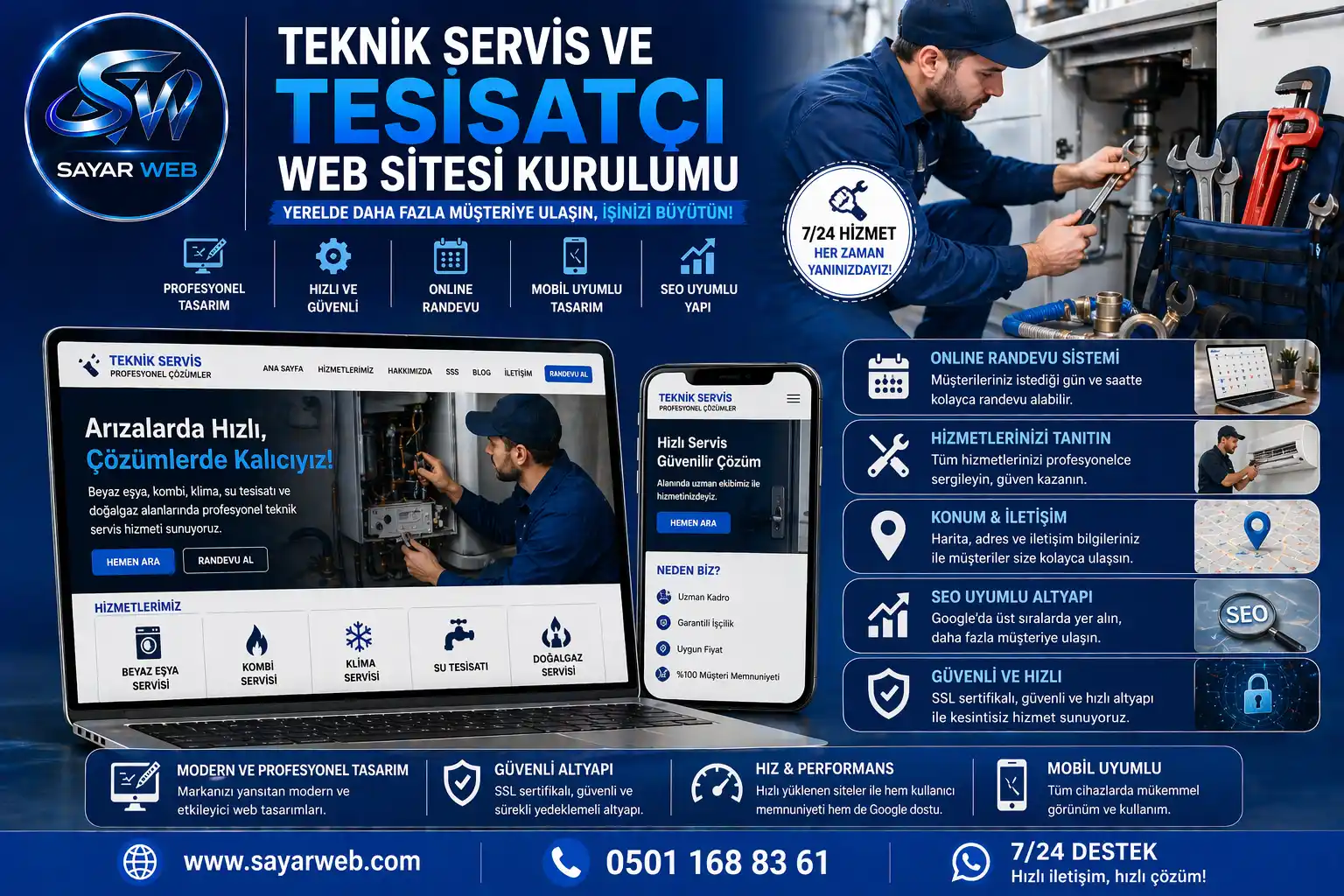 Teknik Servis ve Tesisatçı Web Sitesi Kurulumu