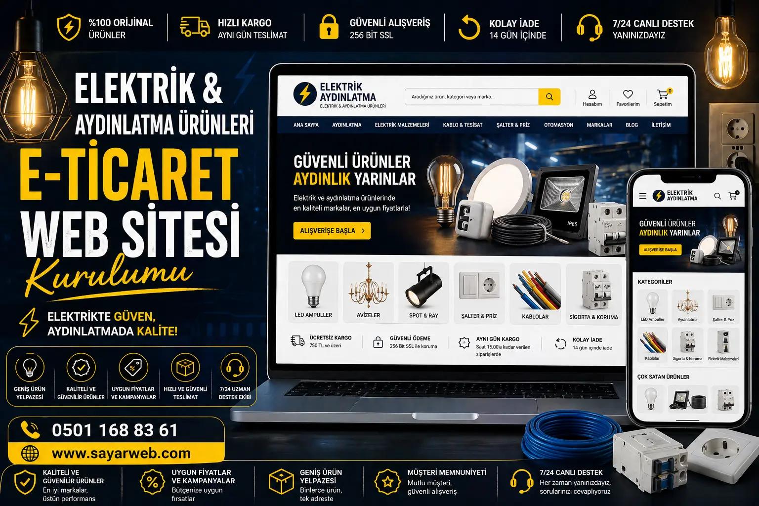Elektrik ve Aydınlatma Ürünleri E-Ticaret Web Sitesi Kurulumu