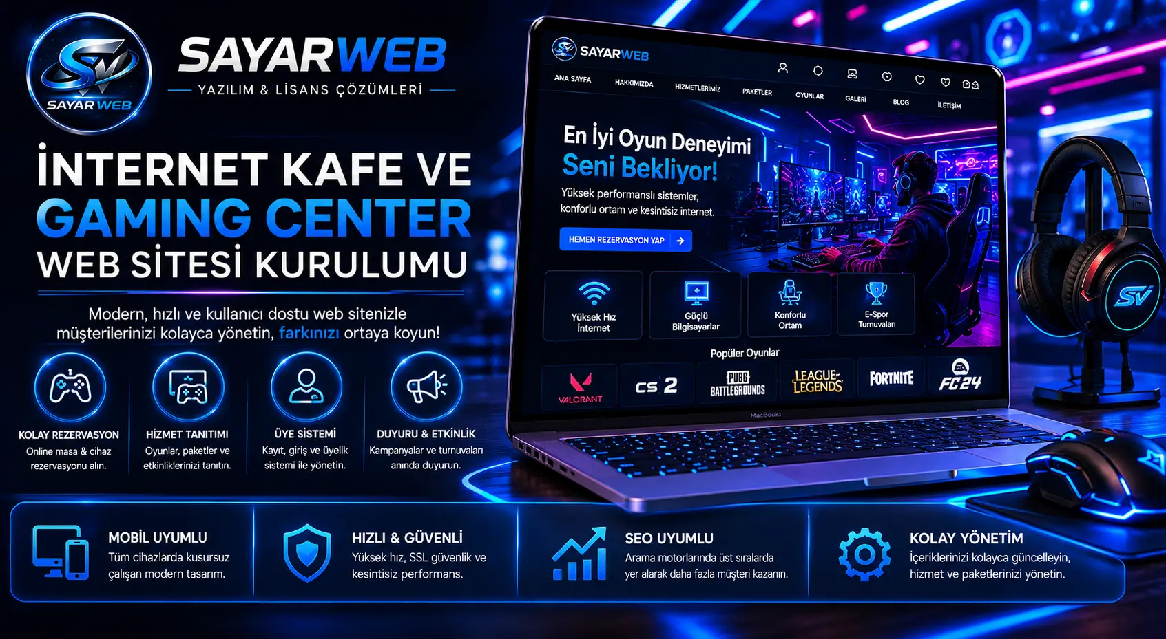 İnternet Kafe ve Gaming Center Web Sitesi Kurulumu