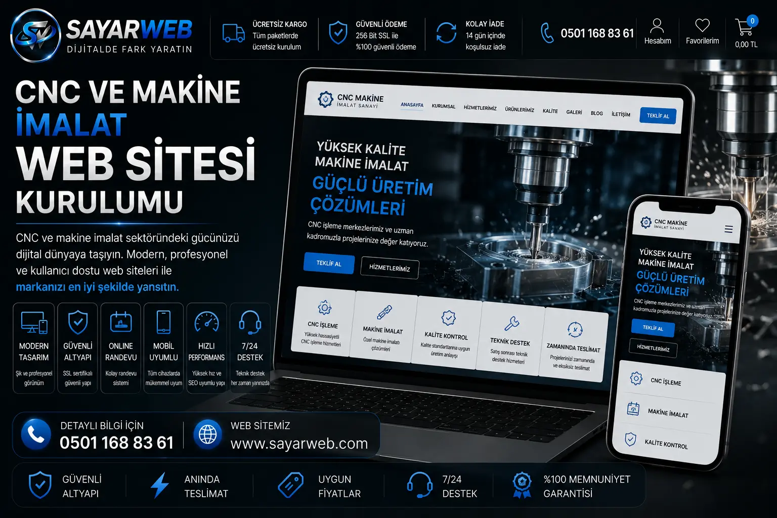 CNC ve Makine İmalat Web Sitesi Kurulumu