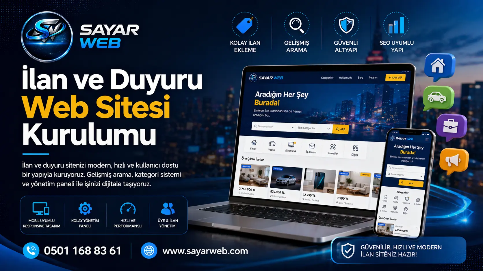 İlan ve Duyuru Web Sitesi Kurulumu