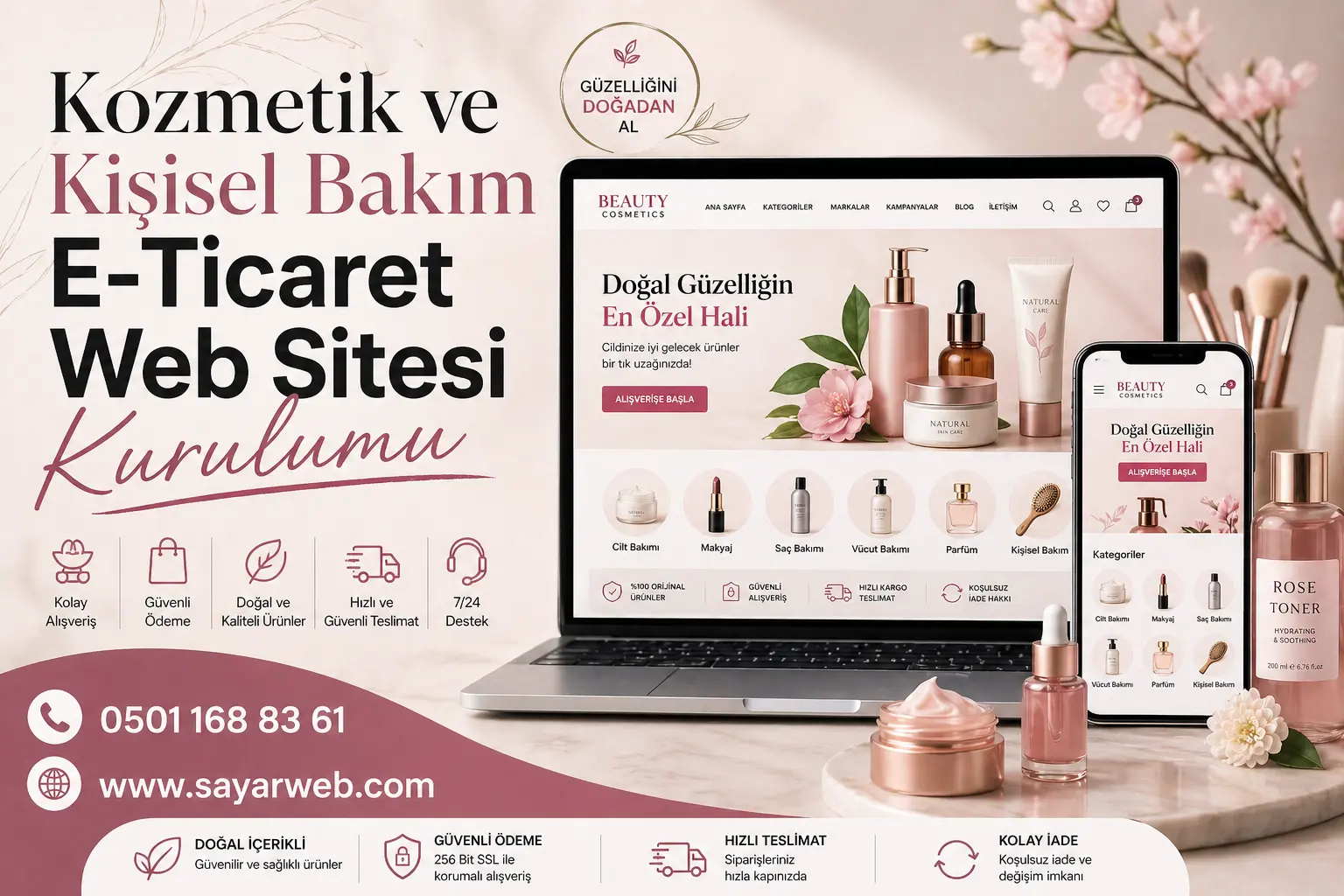 Kozmetik ve Kişisel Bakım E-Ticaret Web Sitesi Kurulumu