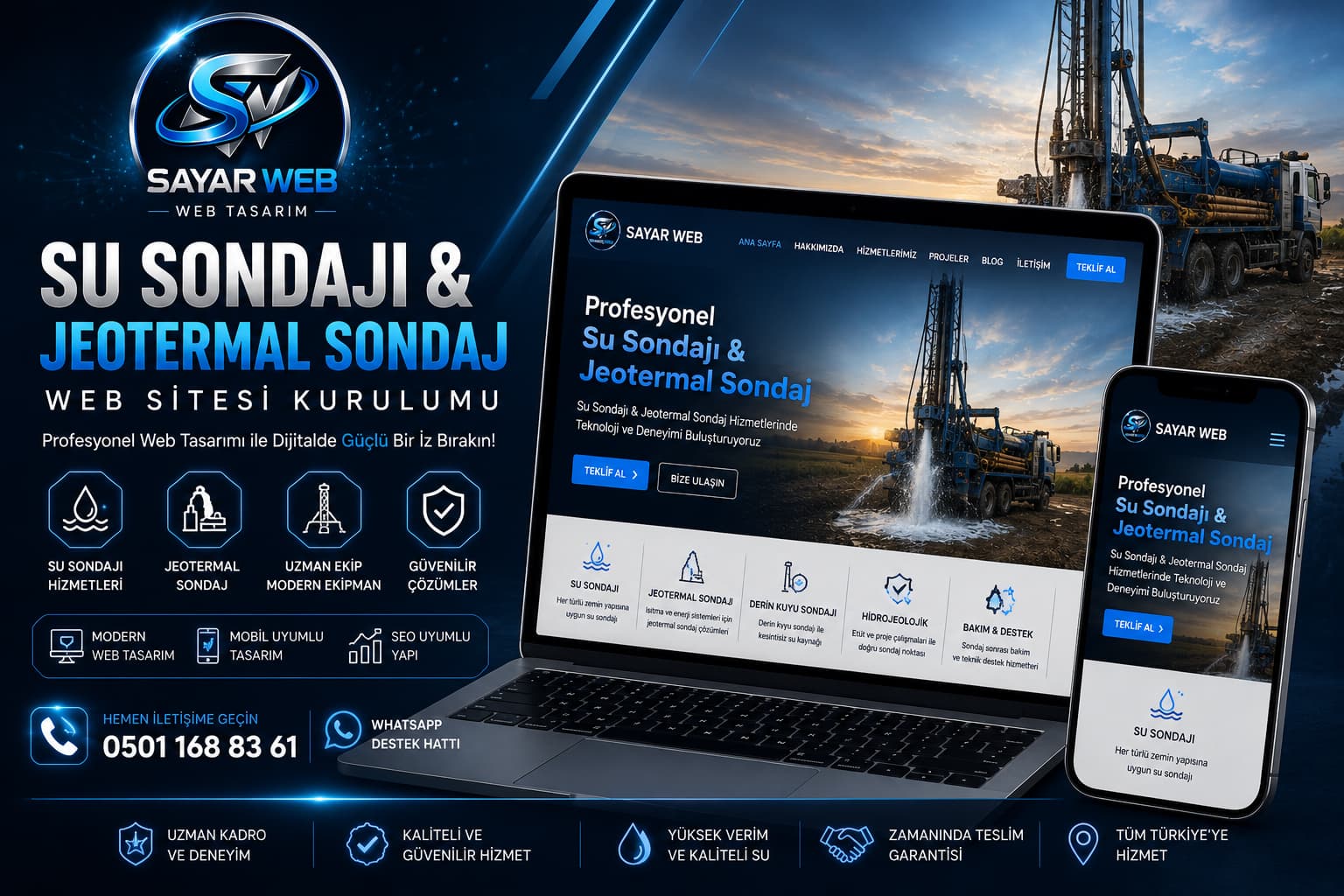 Su Sondajı & Jeotermal Sondaj Web Sitesi Kurulumu
