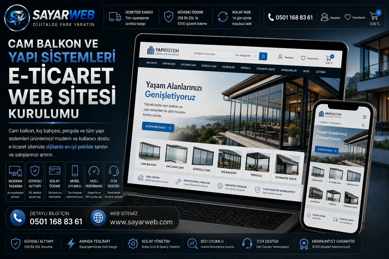 Cam Balkon ve Yapı Sistemleri E-Ticaret Web Sitesi Kurulumu