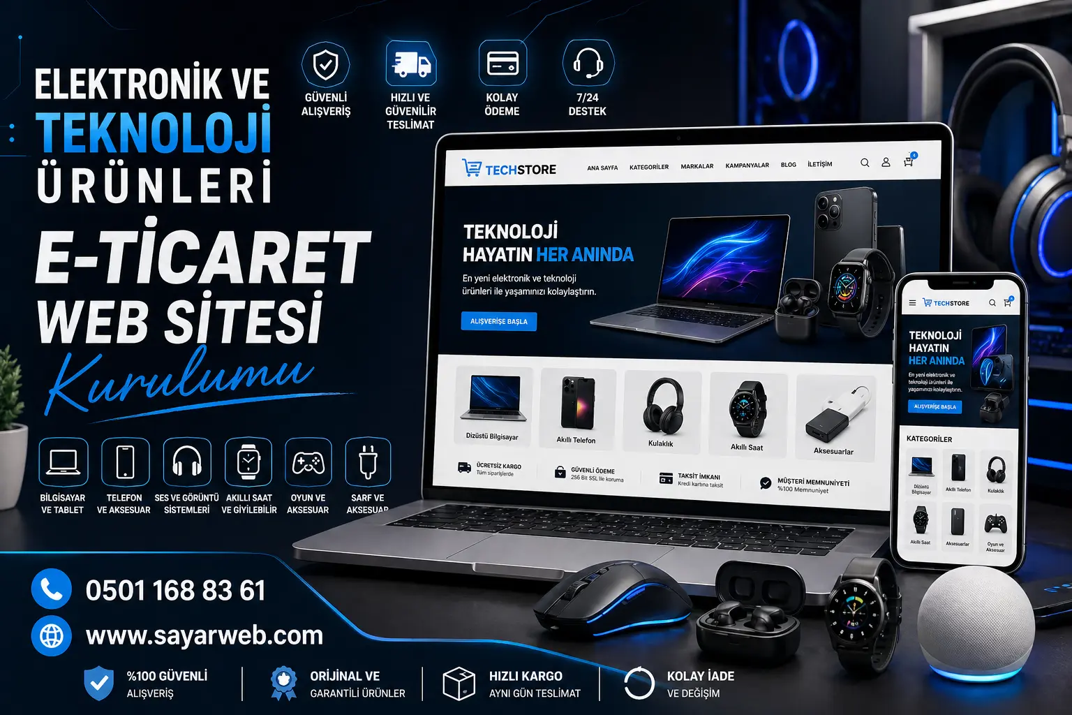 Elektronik ve Teknoloji Ürünleri E-Ticaret Web Sitesi Kurulumu