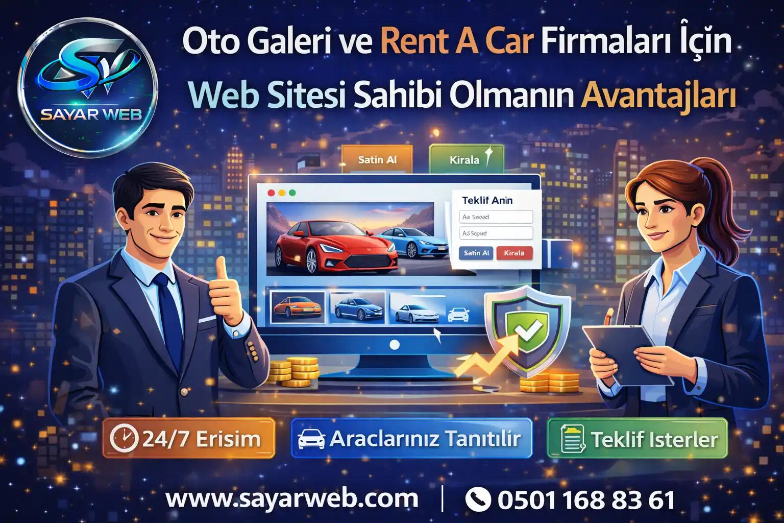 Oto Galeri ve Rent A Car Firmaları İçin Web Sitesi Sahibi Olmanın Avantajları