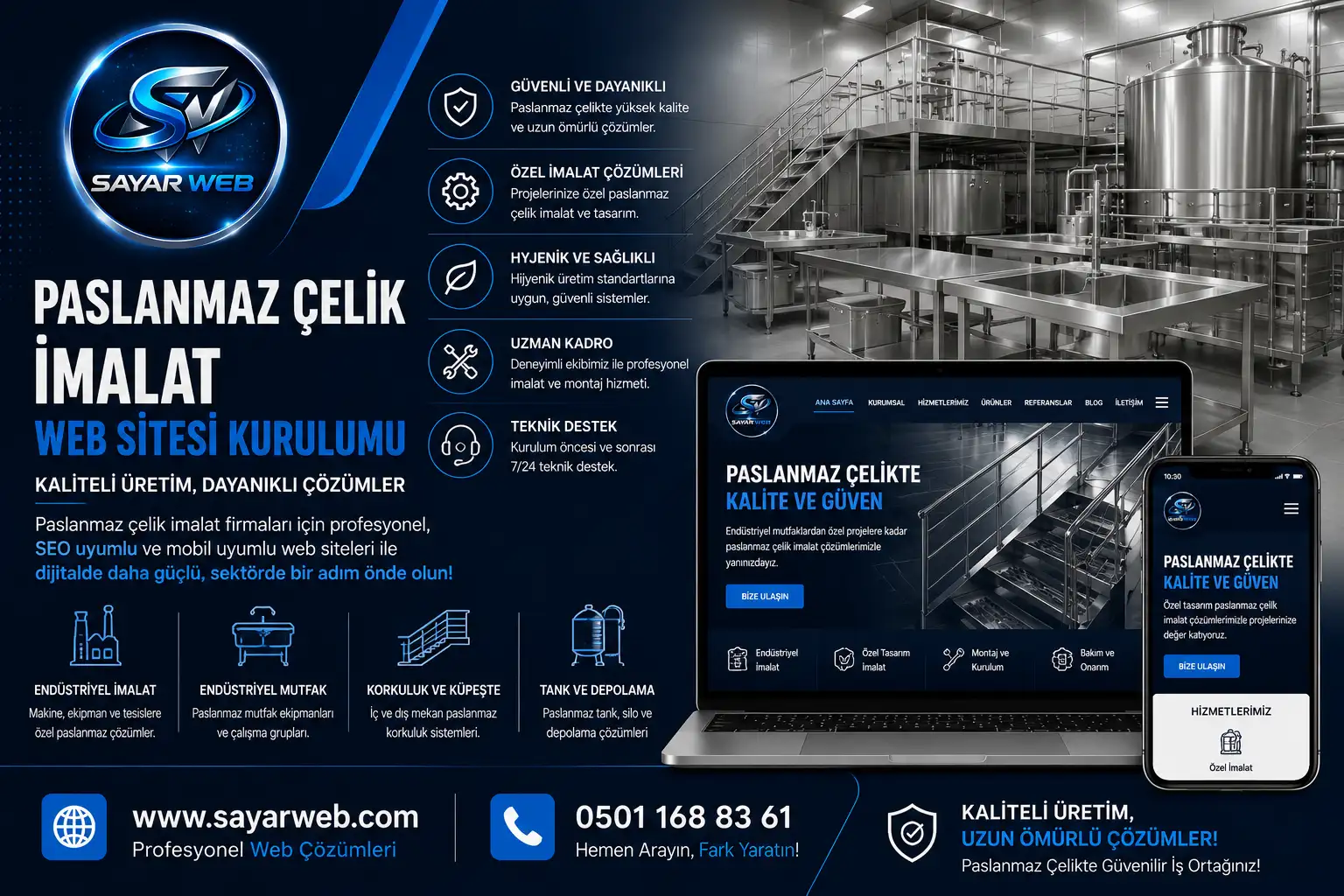 Paslanmaz Çelik İmalat Web Sitesi Kurulumu