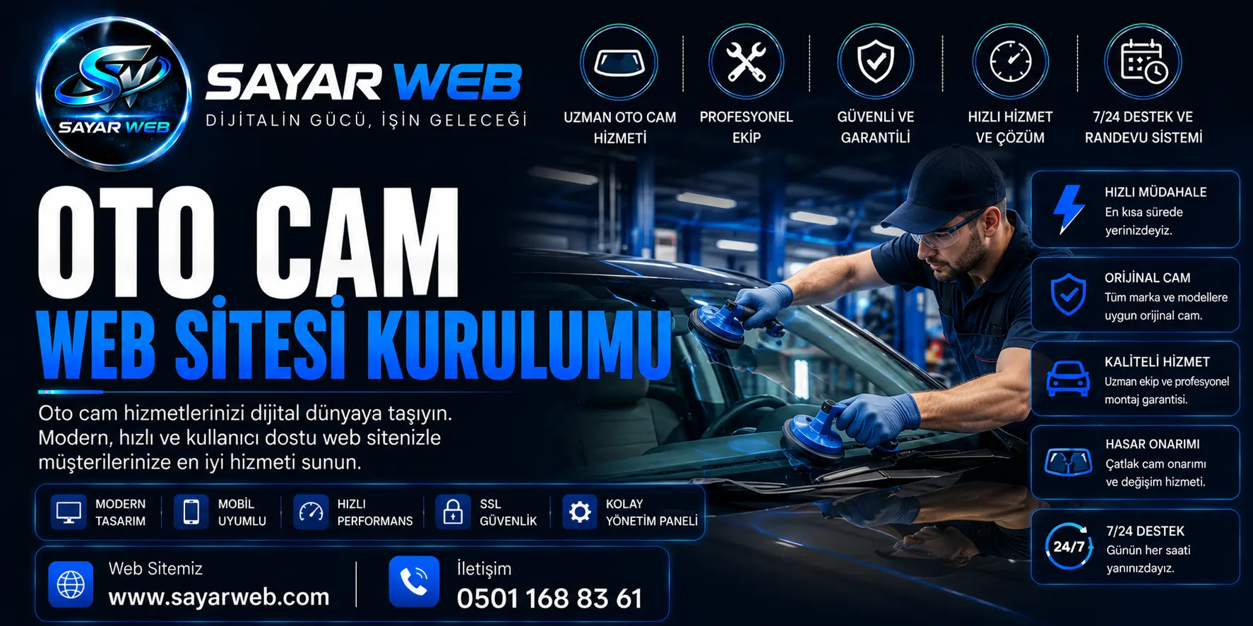 Oto Cam Hizmetleri Web Sitesi Kurulumu