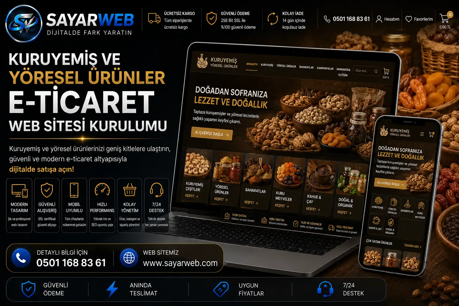 Kuruyemiş ve Yöresel Ürünler E-Ticaret Web Sitesi Kurulumu