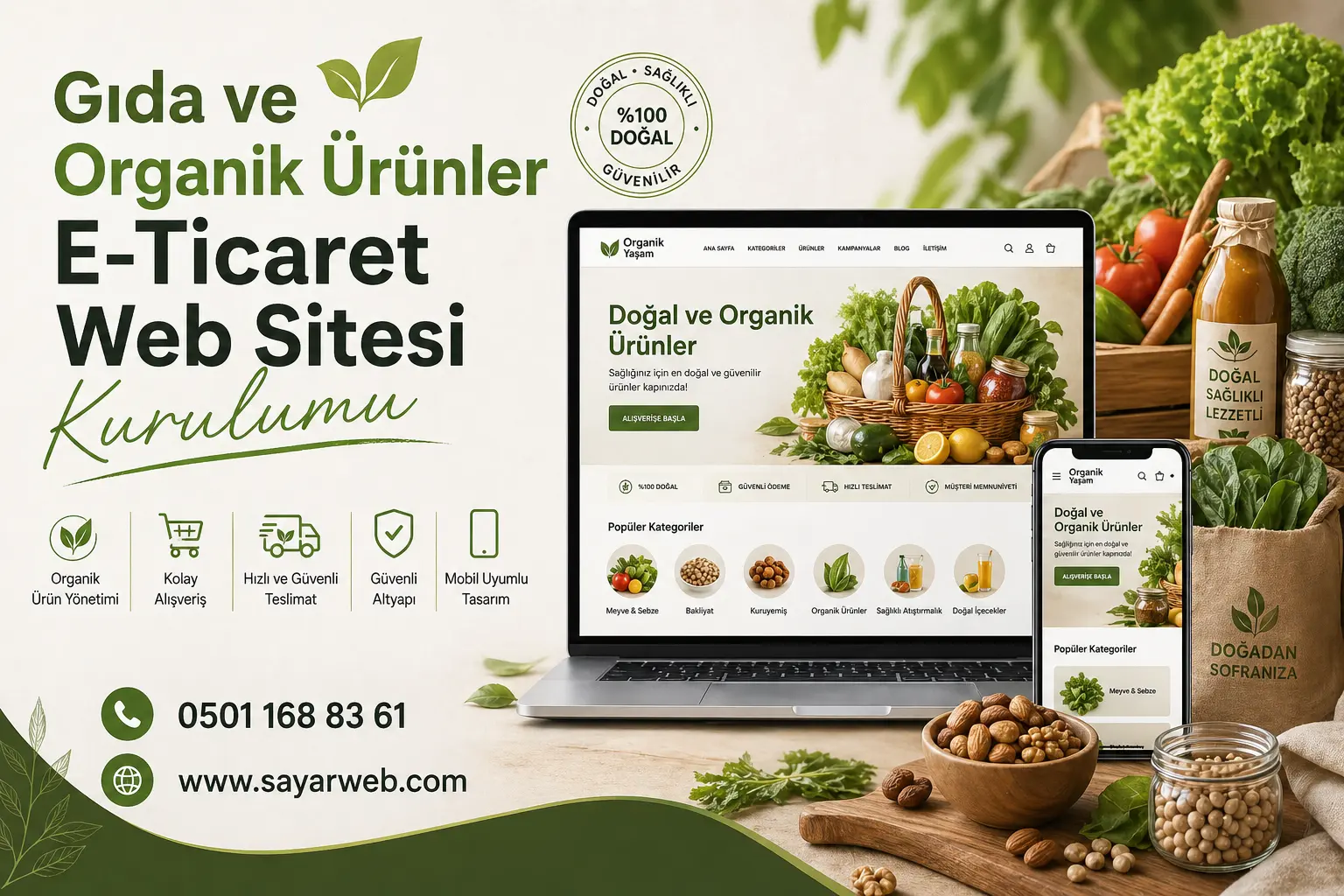 Gıda ve Organik Ürünler E-Ticaret Web Sitesi Kurulumu