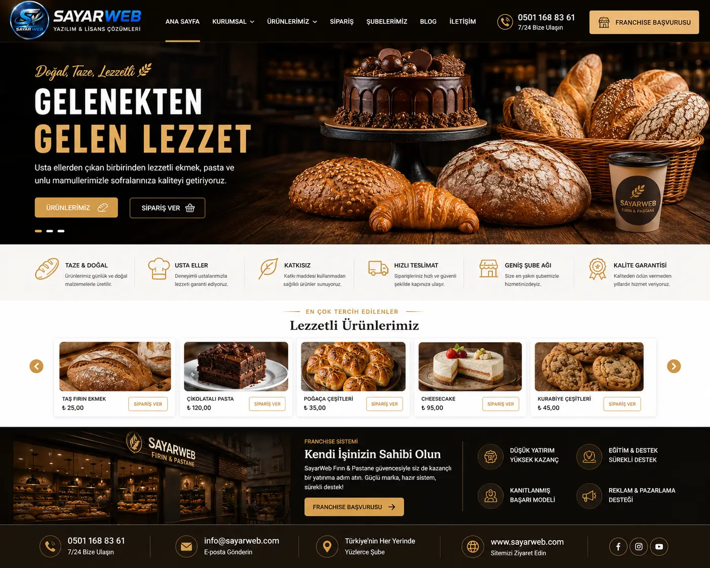 Fırın ve Pastane Web Sitesi Kurulumu