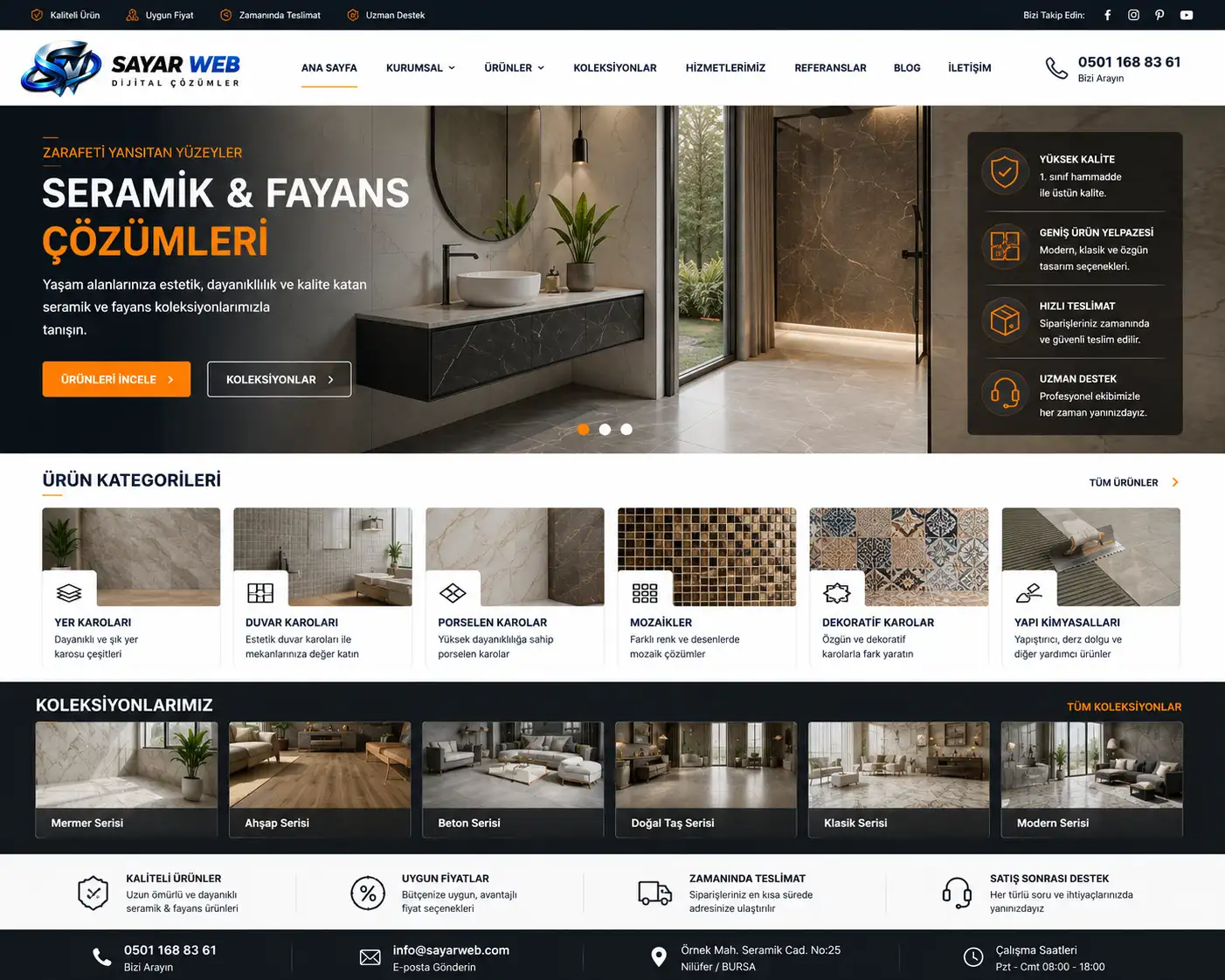Seramik ve Fayans Web Sitesi Kurulumu