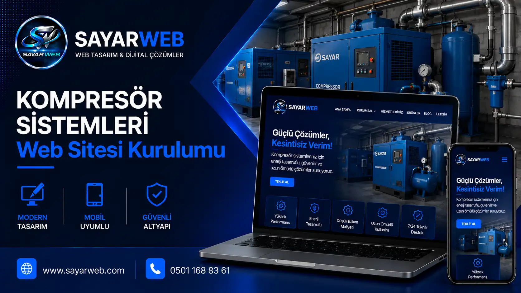 Kompresör Sistemleri Web Sitesi Kurulumu