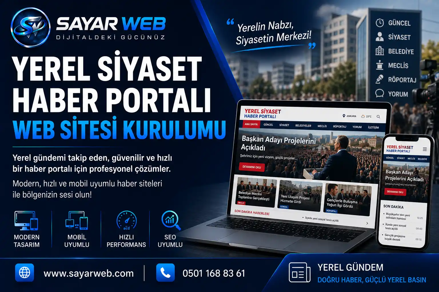 Yerel Siyaset Haber Portalı Web Sitesi Kurulumu