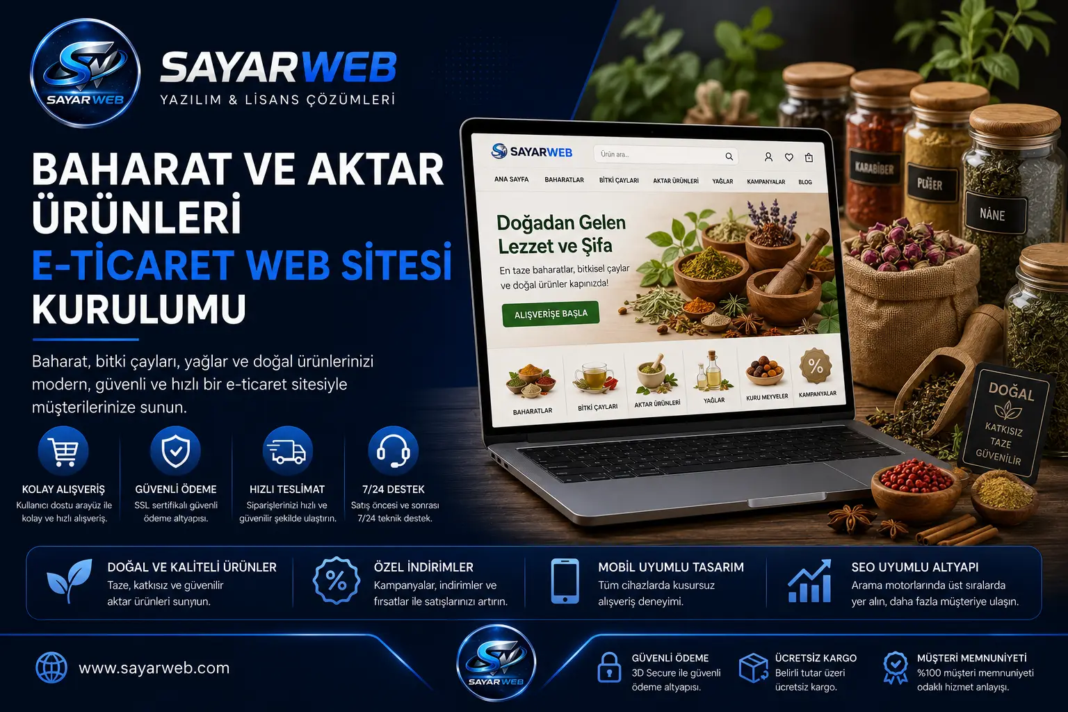 Baharat ve Aktar Ürünleri E-Ticaret Web Sitesi Kurulumu