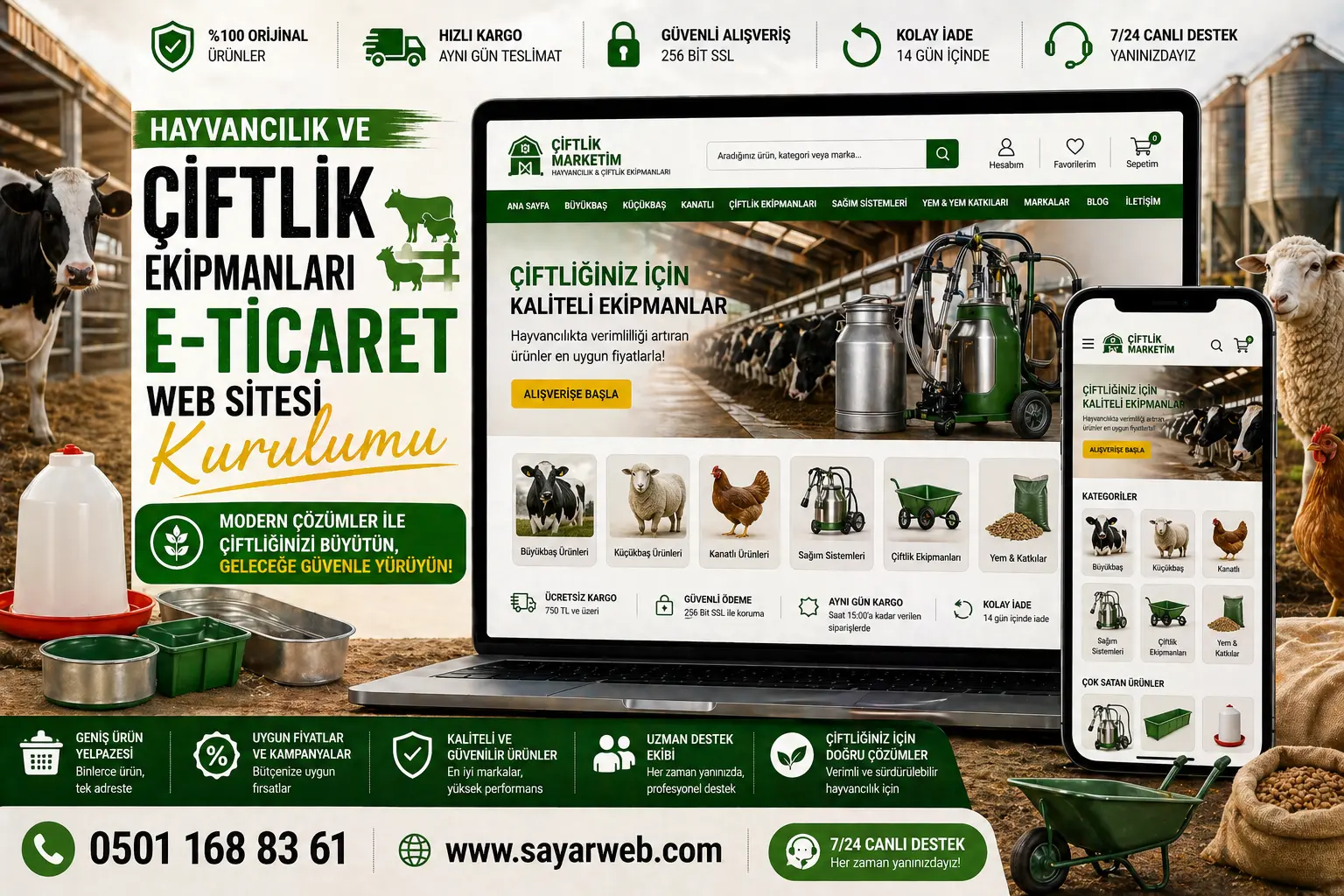 Hayvancılık ve Çiftlik Ekipmanları E-Ticaret Web Sitesi Kurulumu