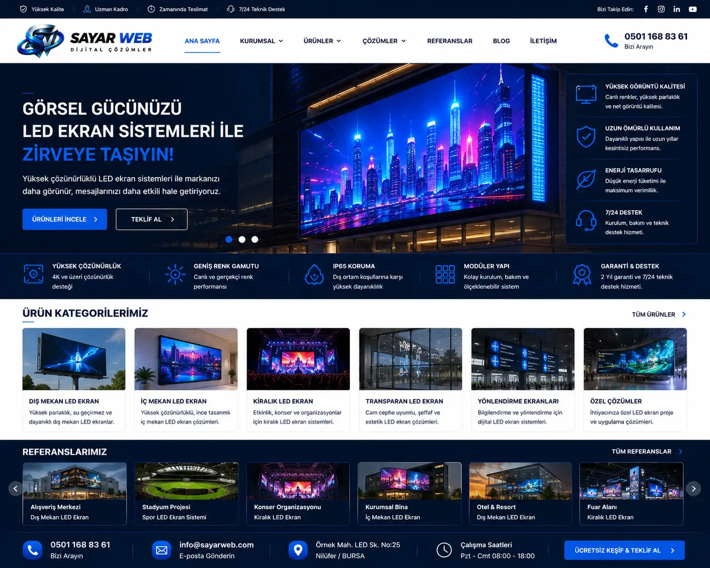 LED Ekran Sistemleri Web Sitesi Kurulumu