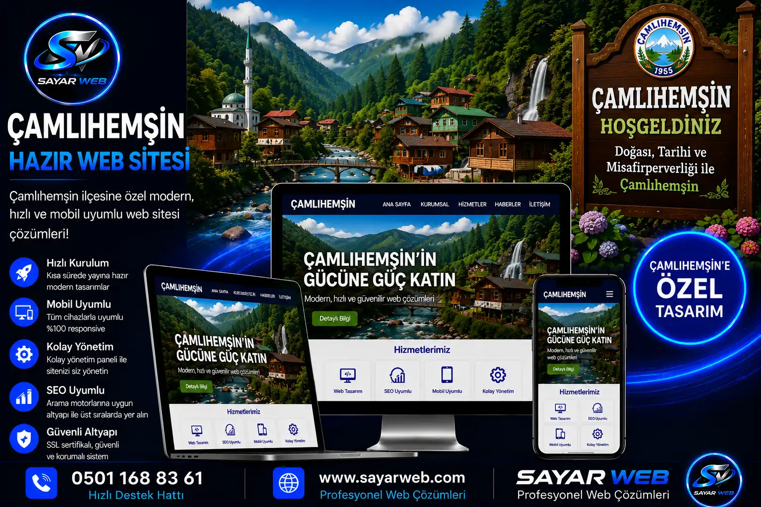 Çamlıhemşin Hazır Web Sitesi