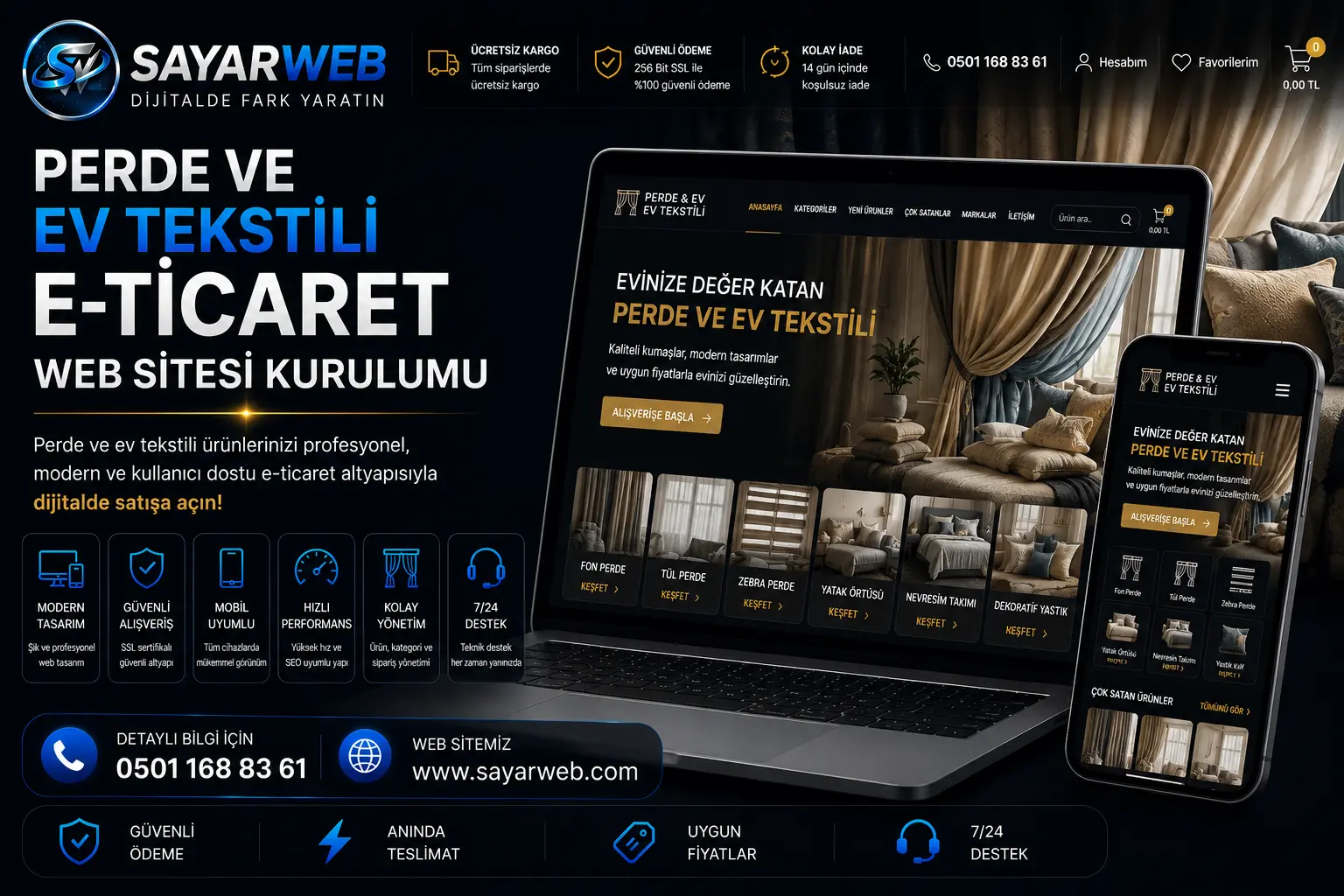 Perde ve Ev Tekstili E-Ticaret Web Sitesi Kurulumu