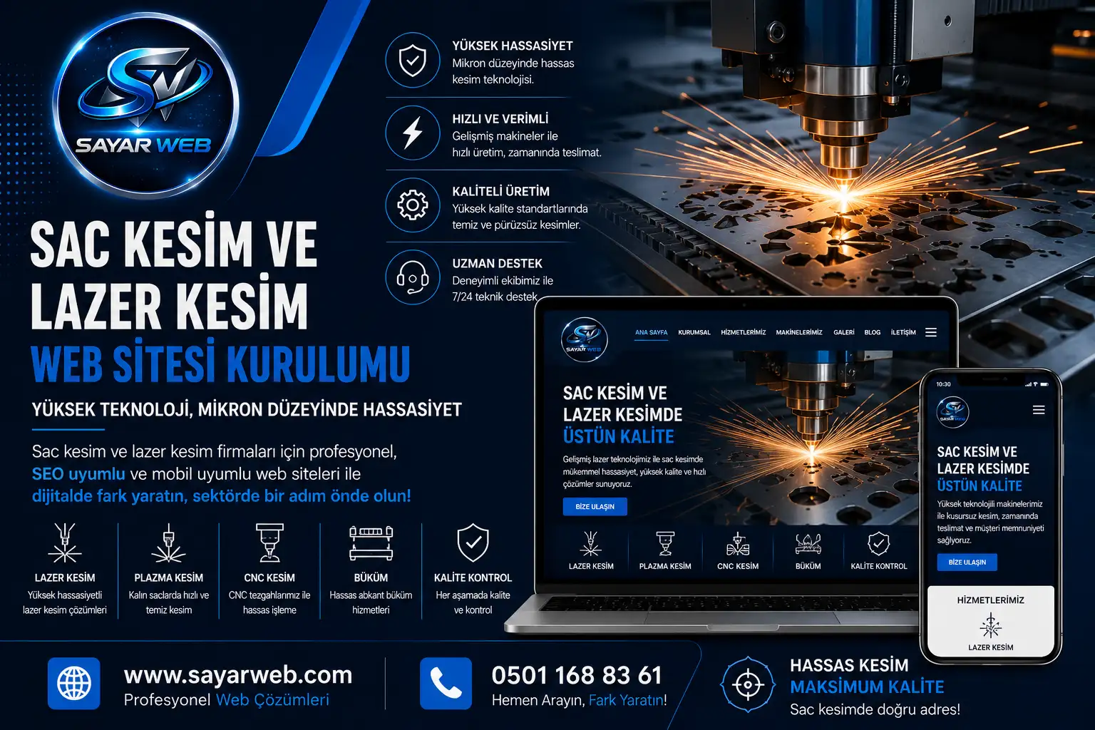 Sac Kesim ve Lazer Kesim Web Sitesi Kurulumu