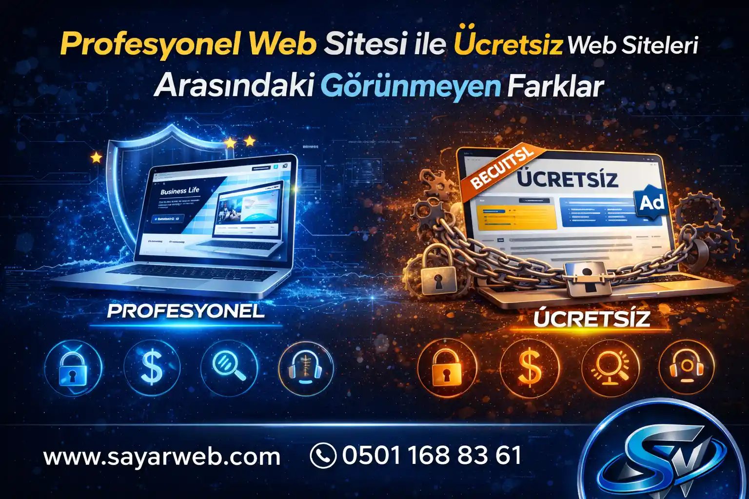 Profesyonel Web Sitesi ile Ücretsiz Web Siteleri Arasındaki Görünmeyen Farklar