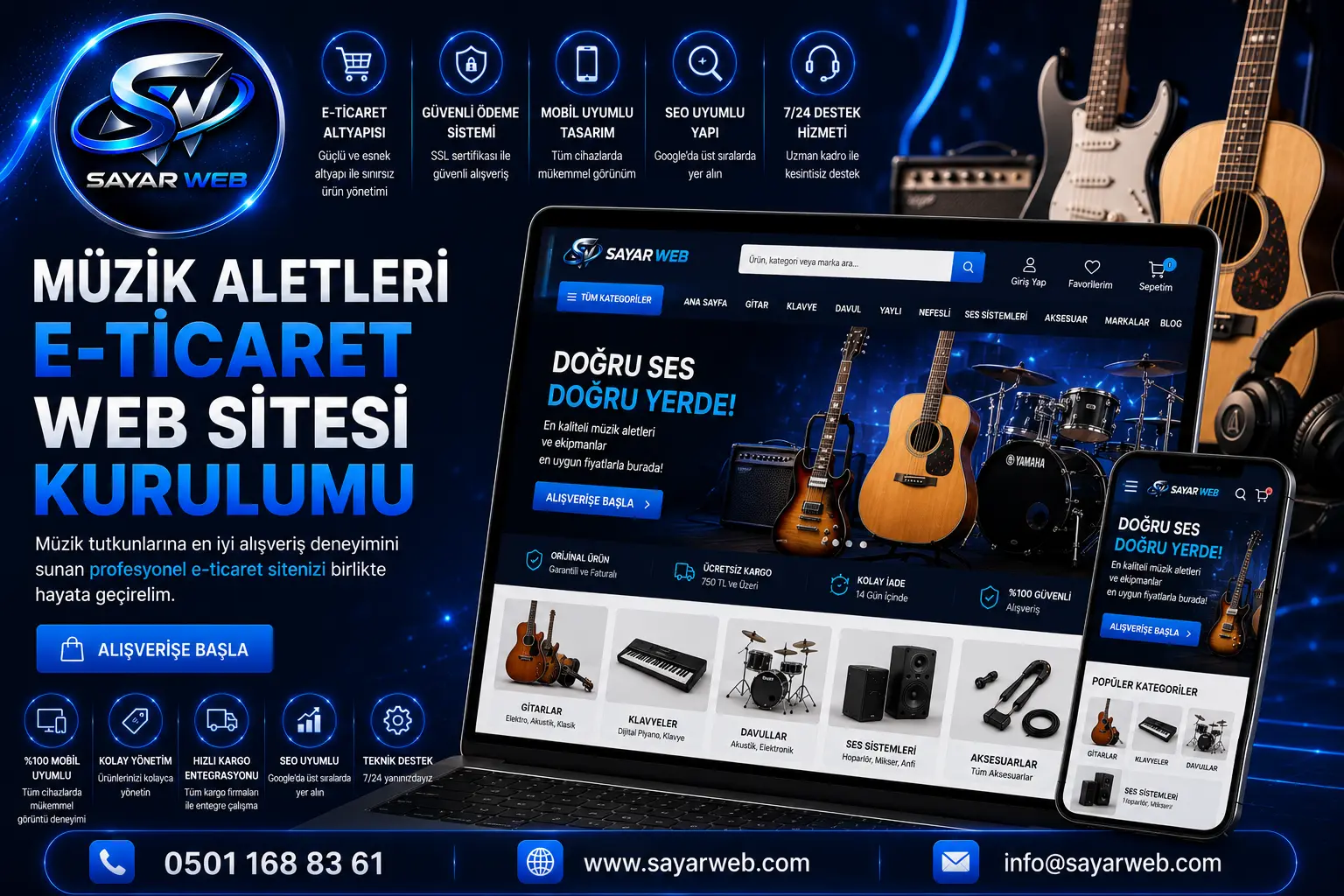 Müzik Aletleri E-Ticaret Web Sitesi Kurulumu