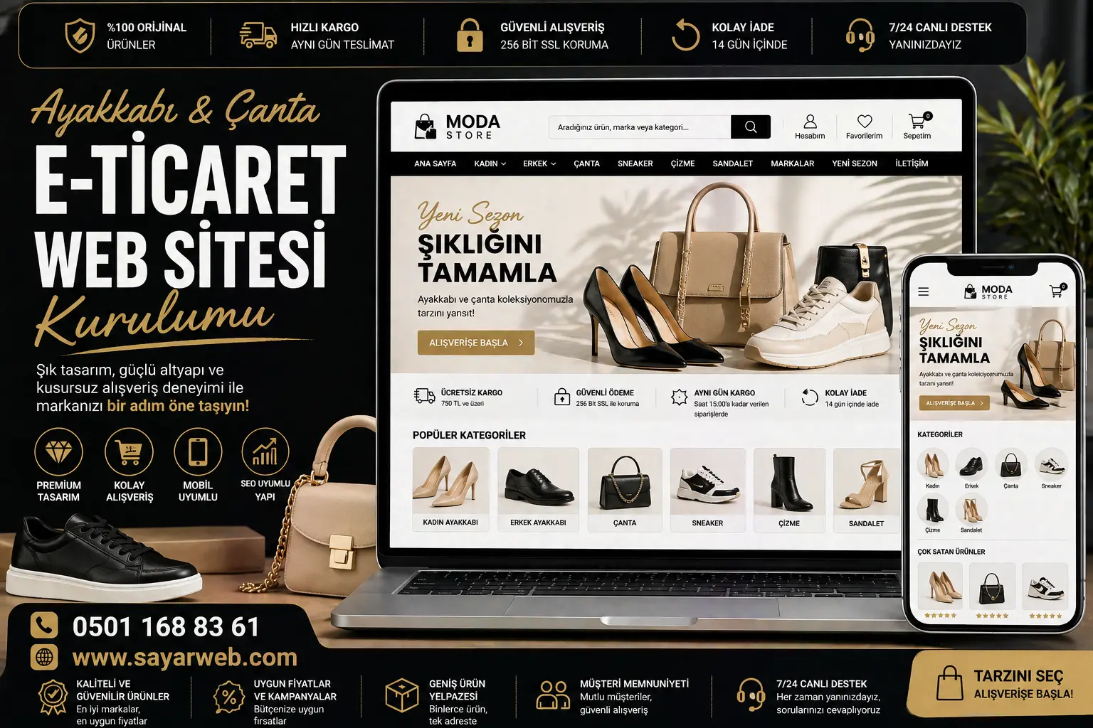 Ayakkabı ve Çanta E-Ticaret Web Sitesi Kurulumu