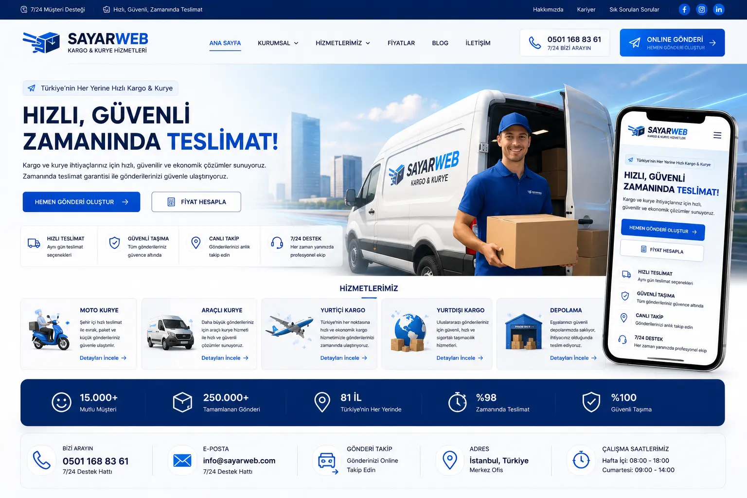 Kargo ve Kurye Hizmeti Web Sitesi Kurulumu