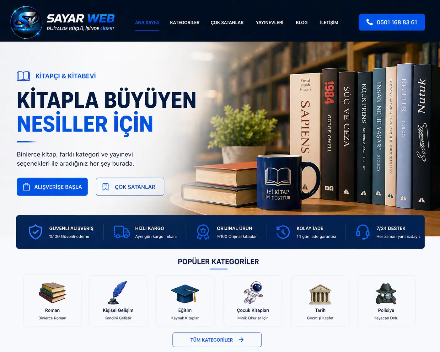Kitapçı ve Kitabevi Web Sitesi Kurulumu