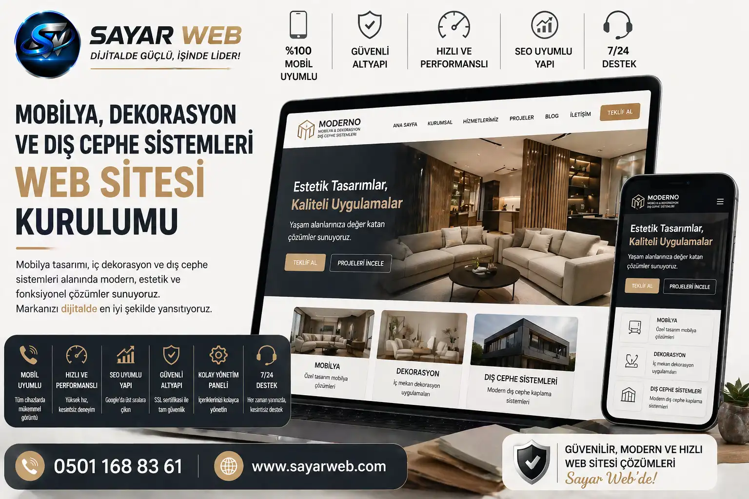 Mobilya, Dekorasyon ve Dış Cephe Sistemleri Web Sitesi Kurulumu