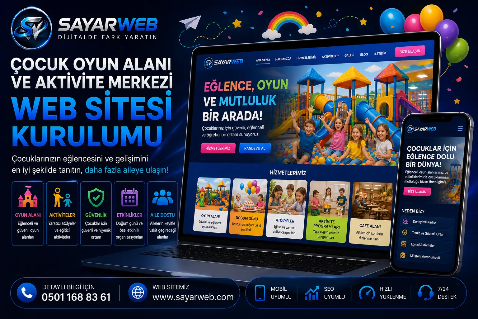 Çocuk Oyun Alanı ve Aktivite Merkezi Web Sitesi Kurulumu