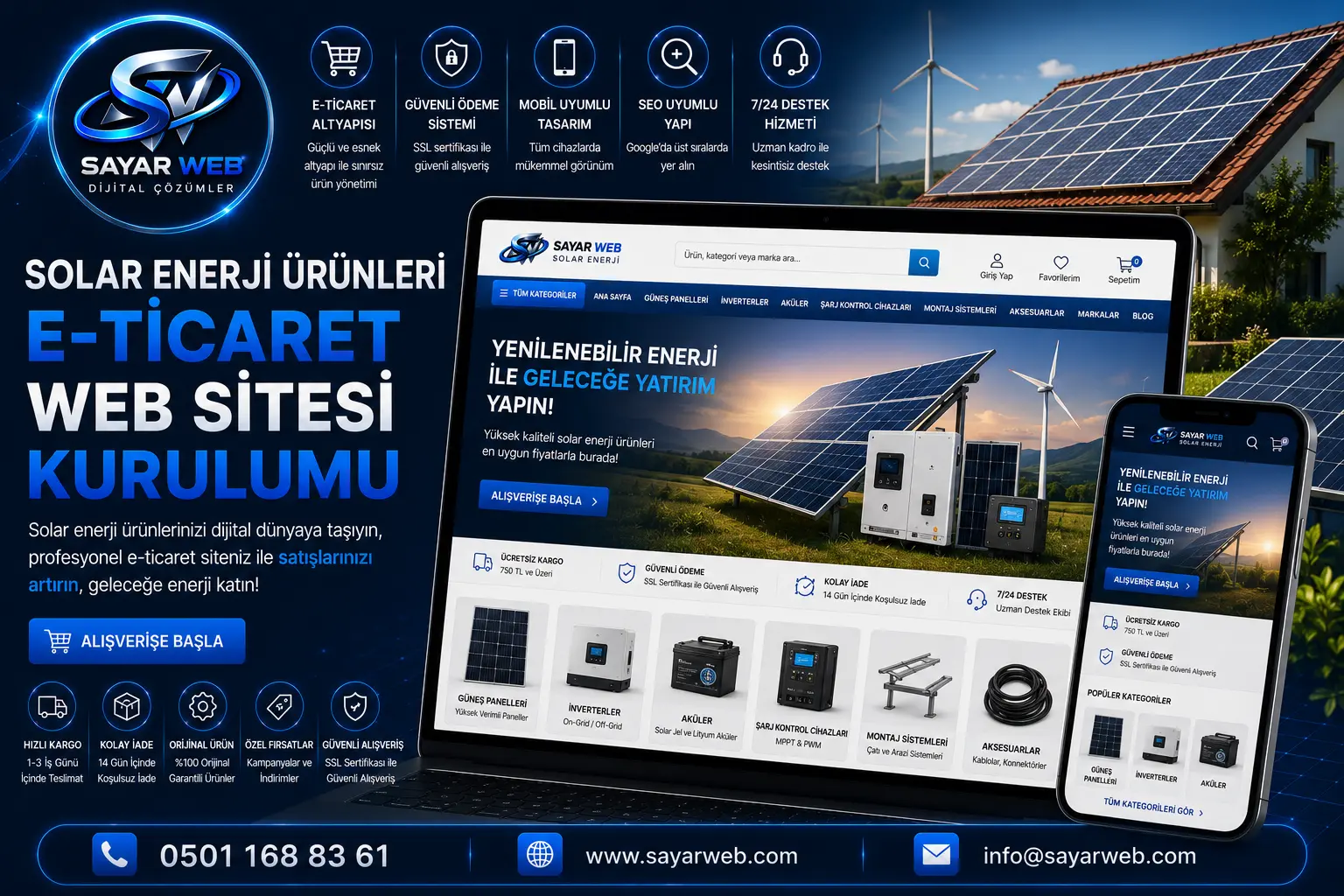 Solar Enerji Ürünleri E-Ticaret Web Sitesi Kurulumu