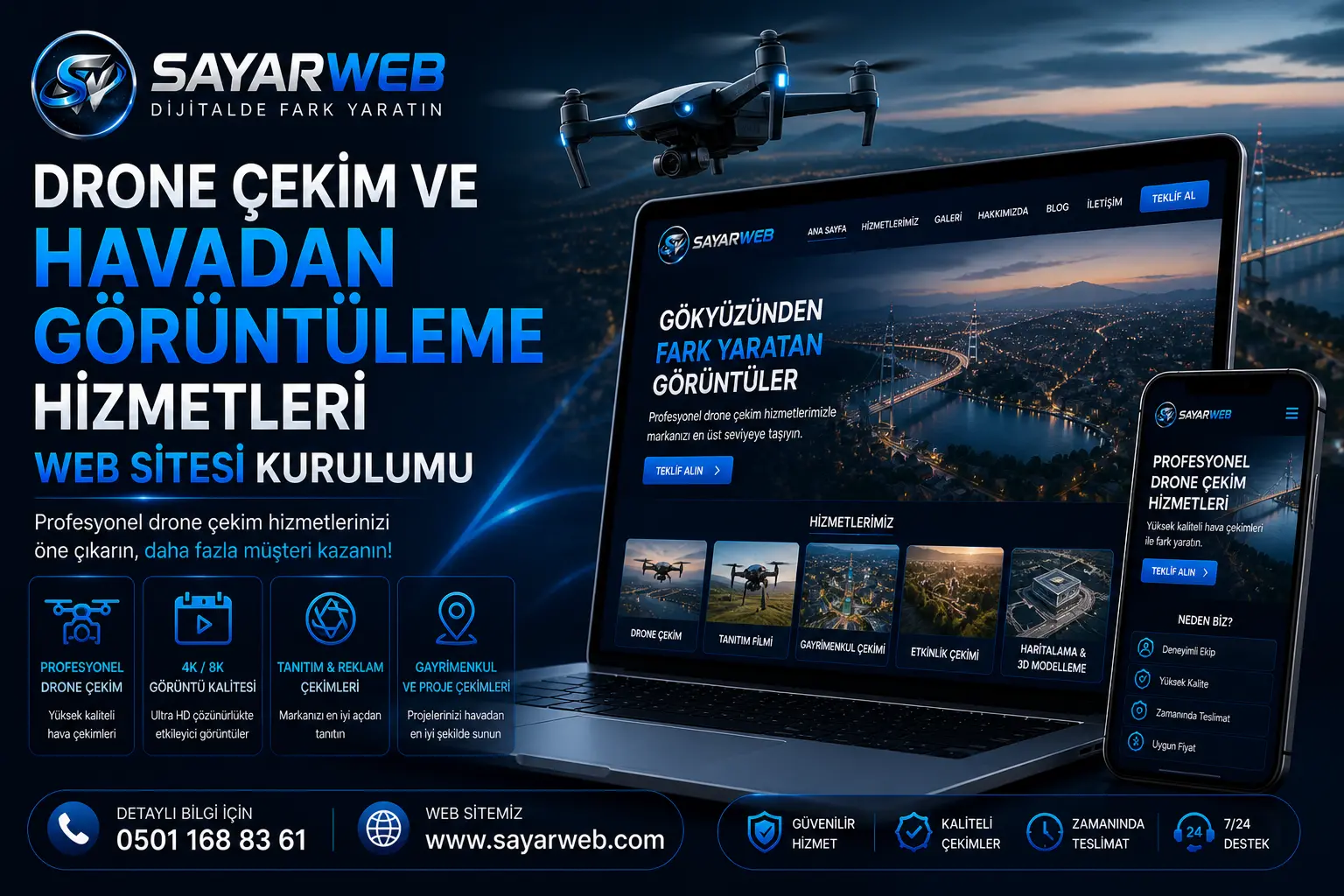 Drone Çekim ve Havadan Görüntüleme Hizmetleri Web Sitesi Kurulumu