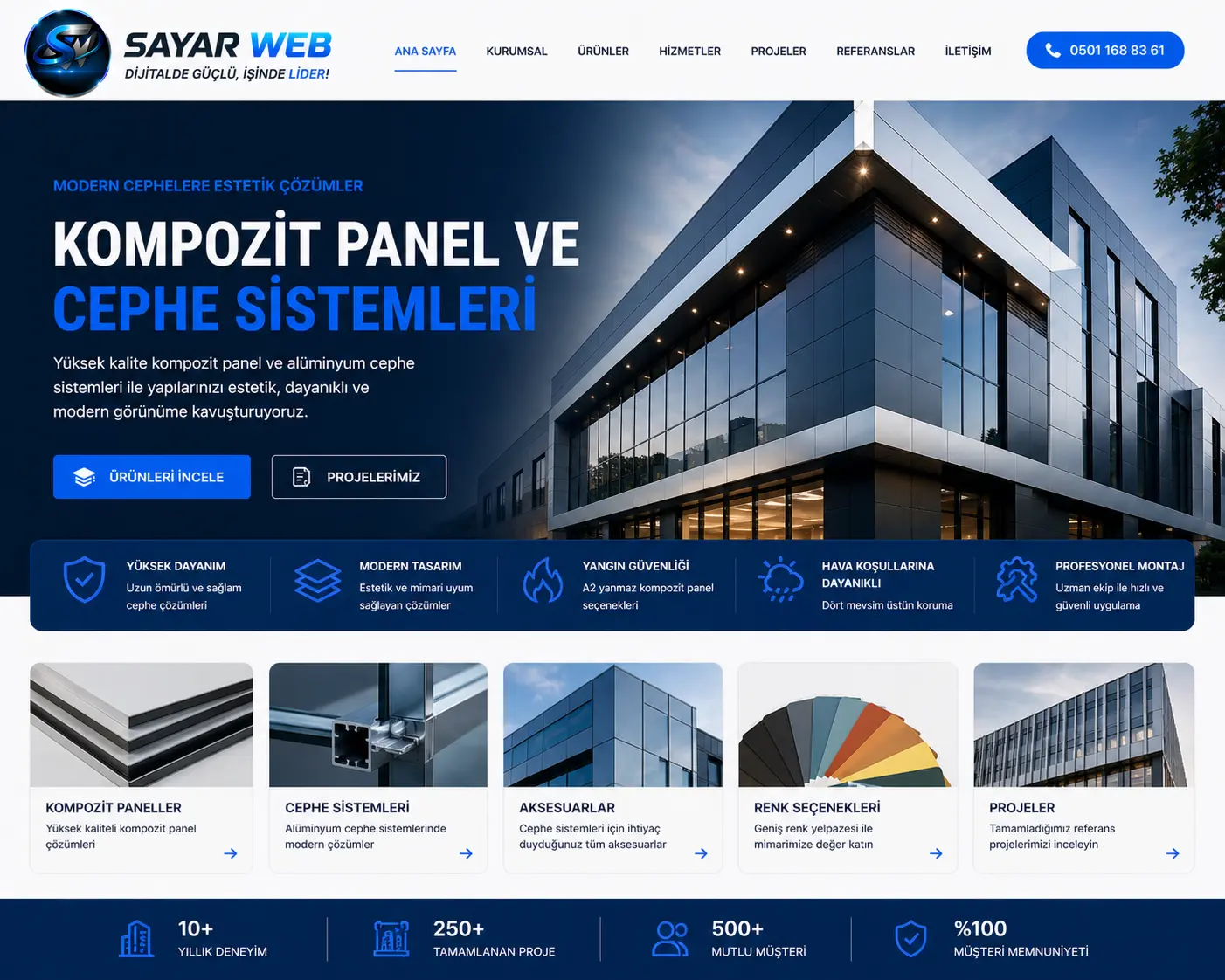 Kompozit Panel ve Cephe Sistemleri Web Sitesi Kurulumu