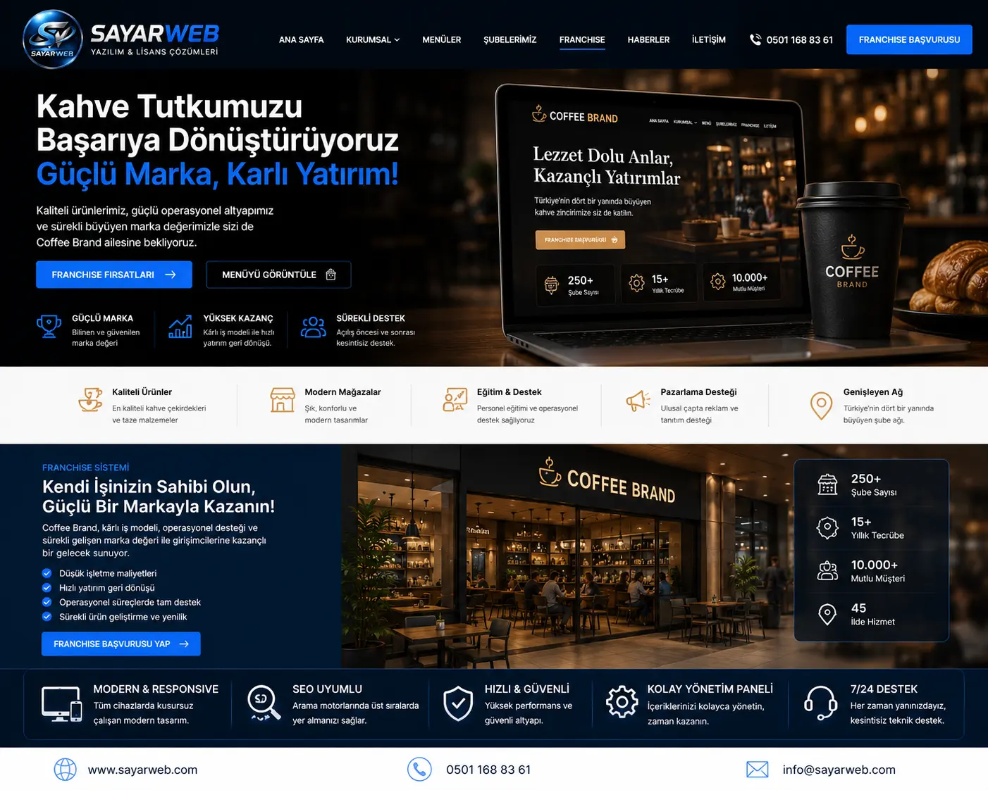 Cafe Zinciri ve Franchise Web Sitesi Kurulumu
