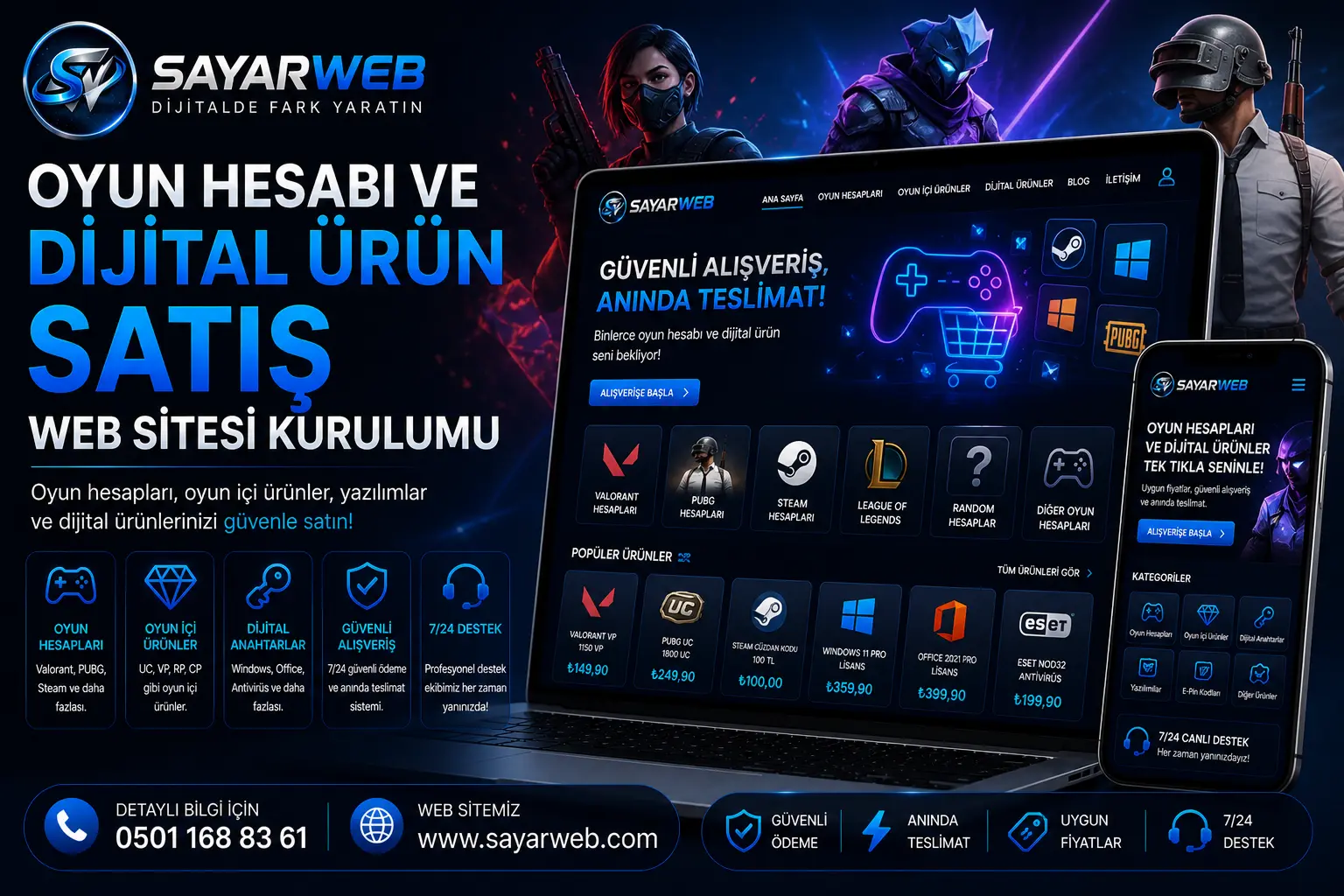 Oyun Hesabı ve Dijital Ürün Satış Web Sitesi Kurulumu