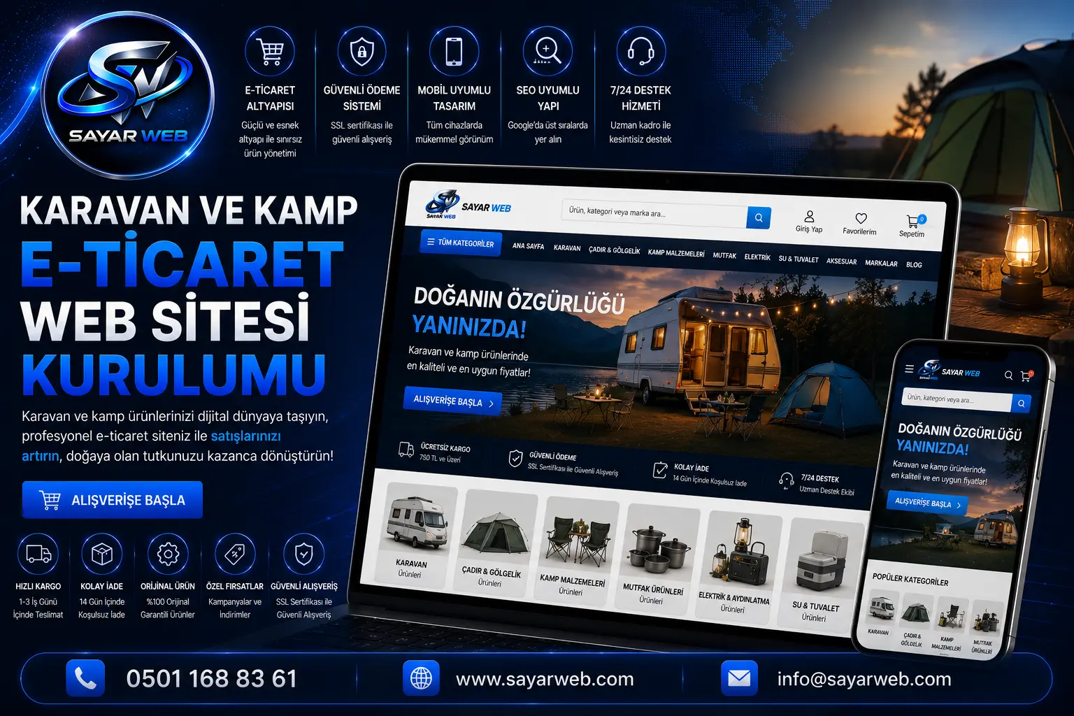 Karavan ve Kamp Ürünleri E-Ticaret Web Sitesi Kurulumu