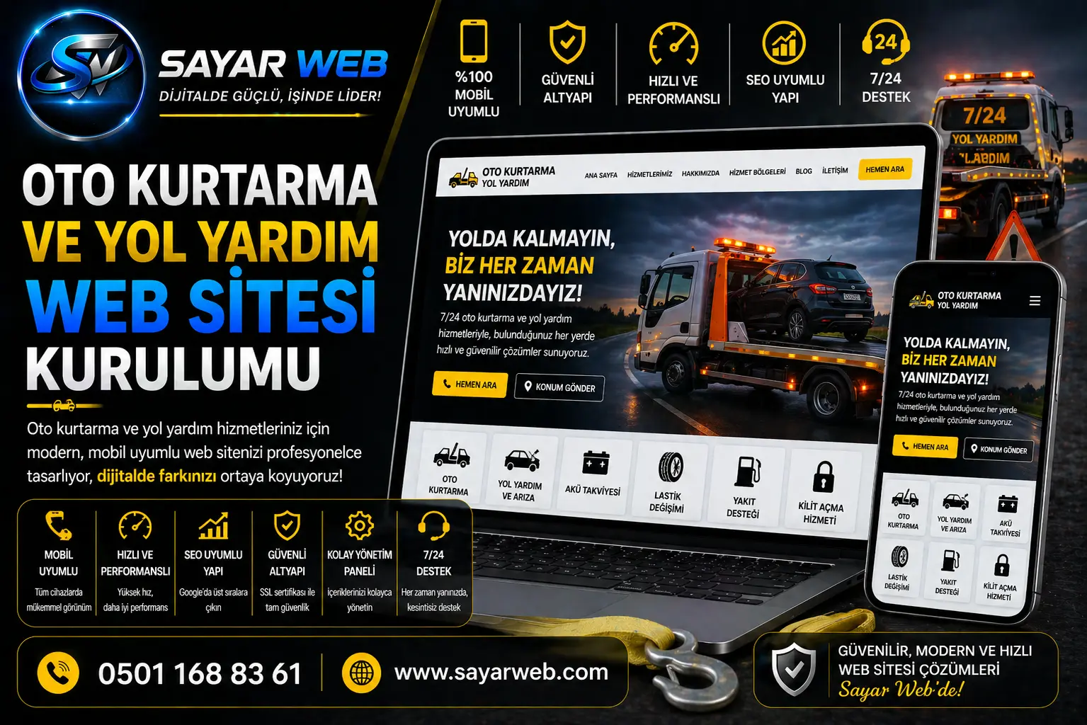 Oto Kurtarma ve Yol Yardım Web Sitesi Kurulumu