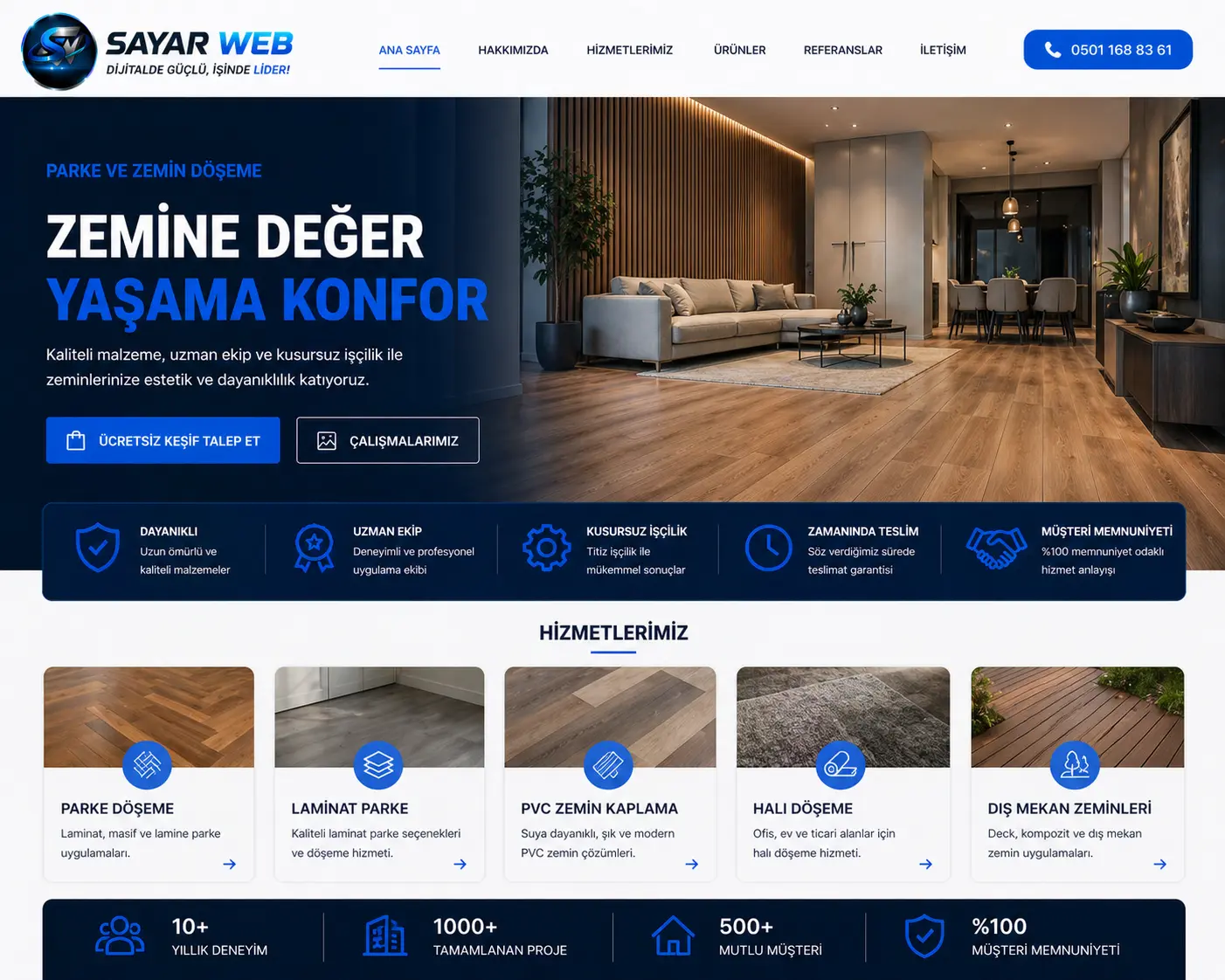 Parke ve Zemin Döşeme Web Sitesi Kurulumu