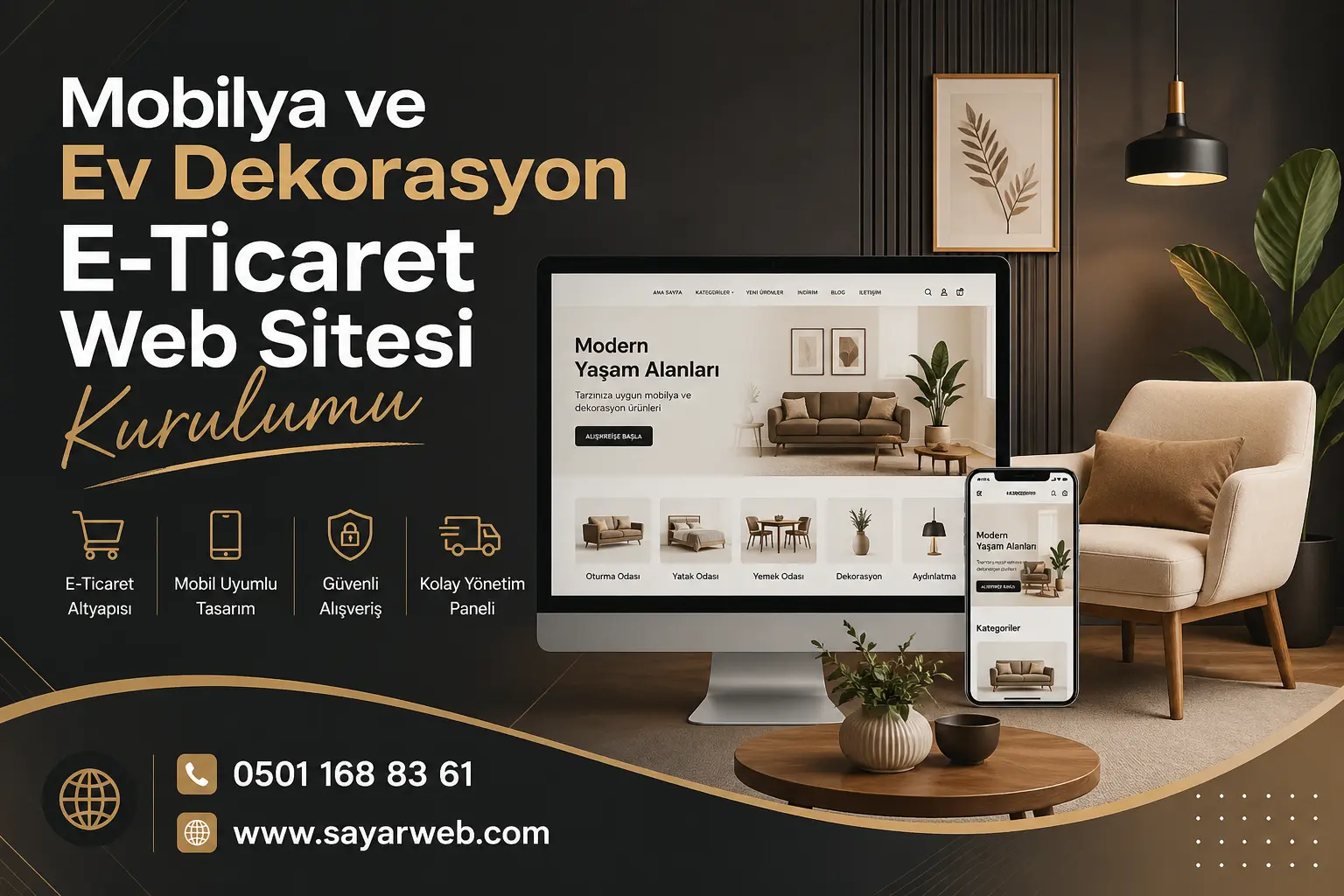 Mobilya ve Ev Dekorasyon E-Ticaret Web Sitesi Kurulumu