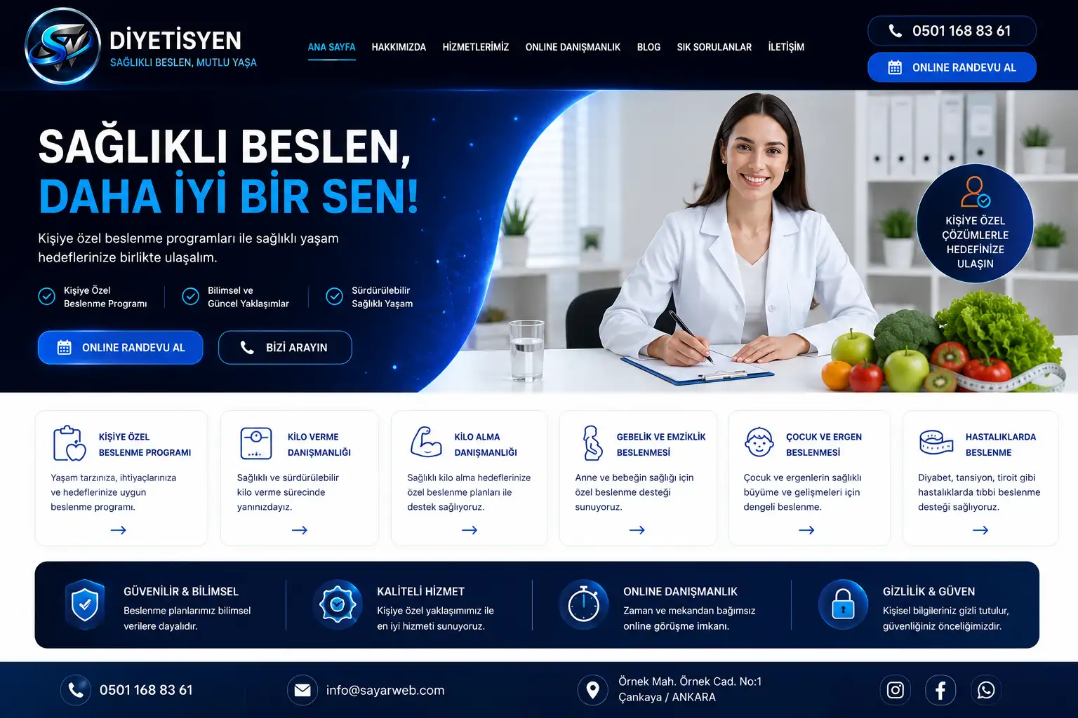 Diyetisyen Web Sitesi Kurulumu 