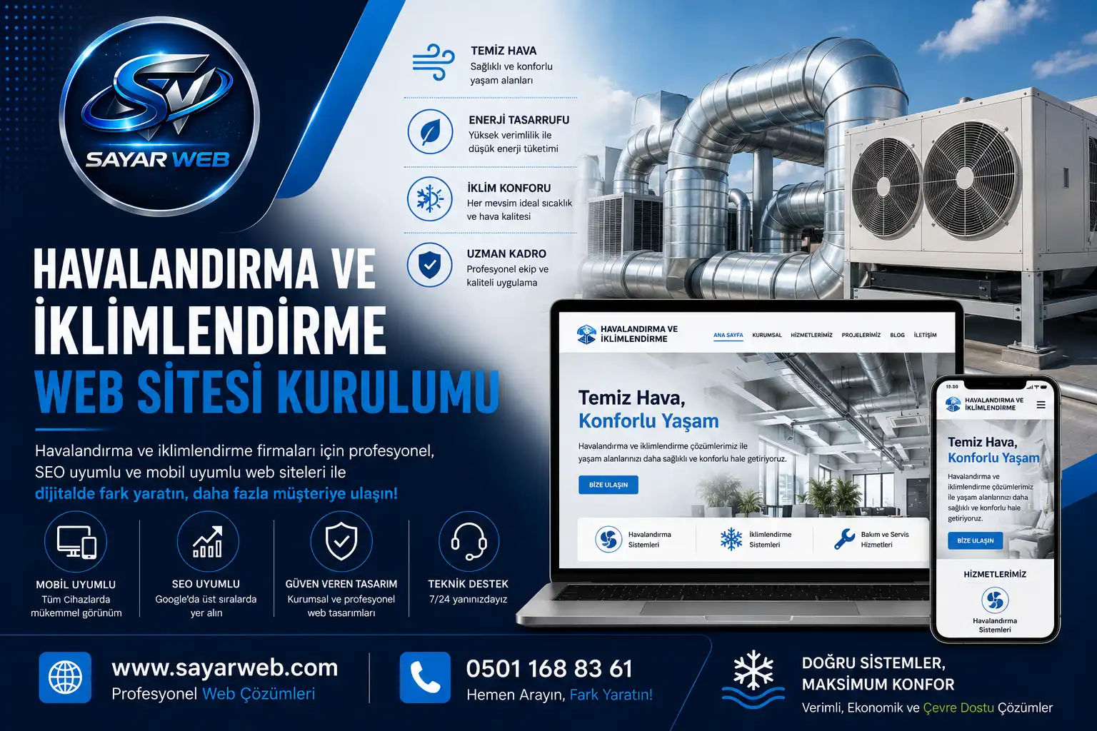 Havalandırma ve İklimlendirme Web Sitesi Kurulumu