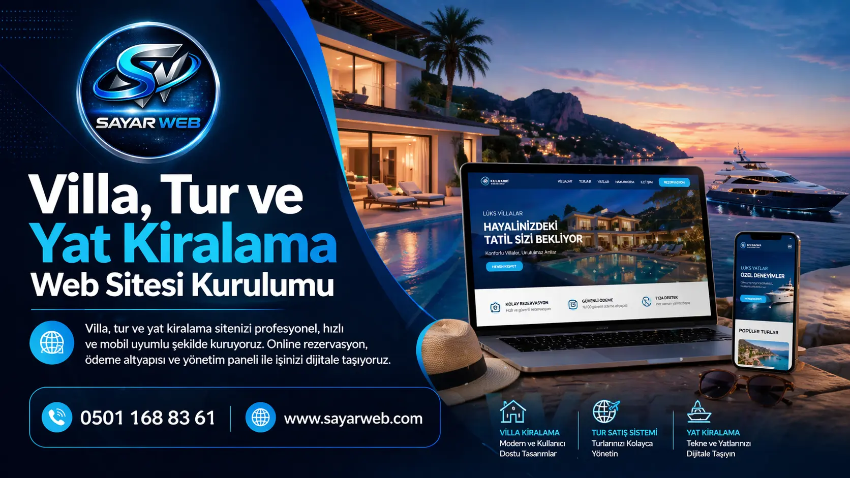 Villa, Tur ve Yat Kiralama Web Sitesi Kurulumu