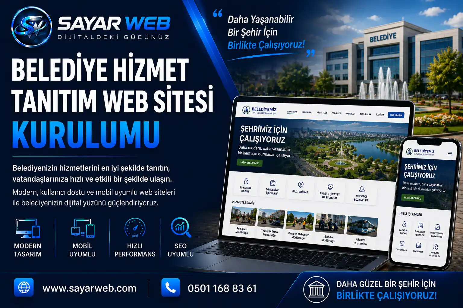 Belediye Hizmet Tanıtım Web Sitesi Kurulumu