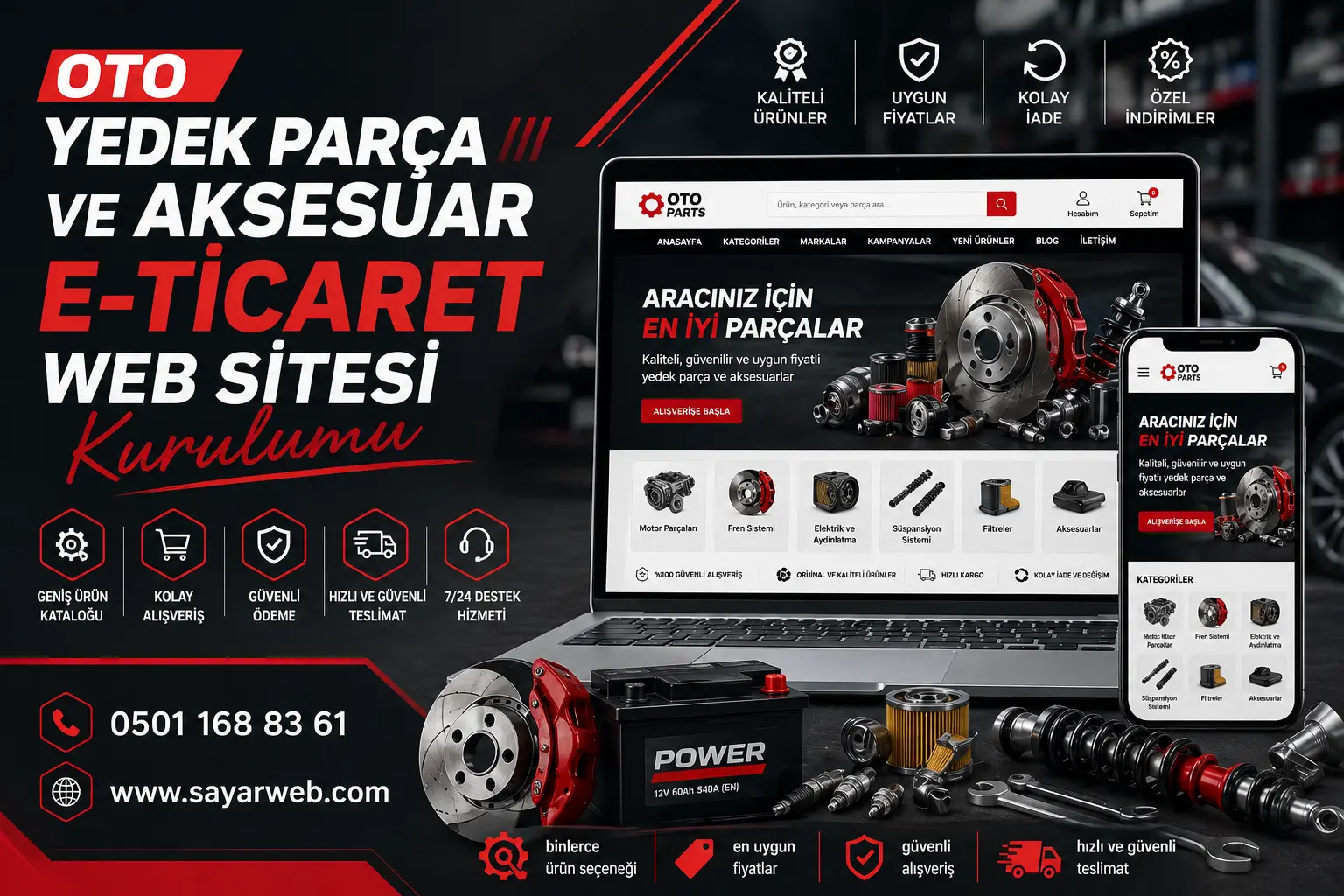 Oto Yedek Parça ve Aksesuar E-Ticaret Web Sitesi Kurulumu