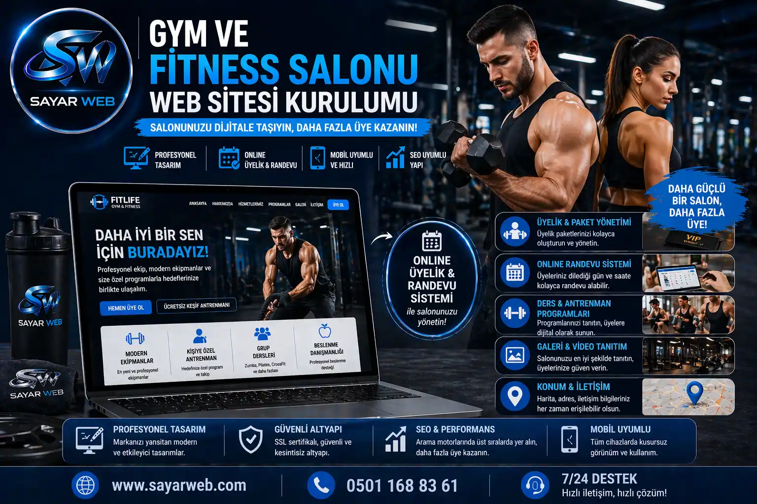 Gym ve Fitness Salonu Web Sitesi Kurulumu